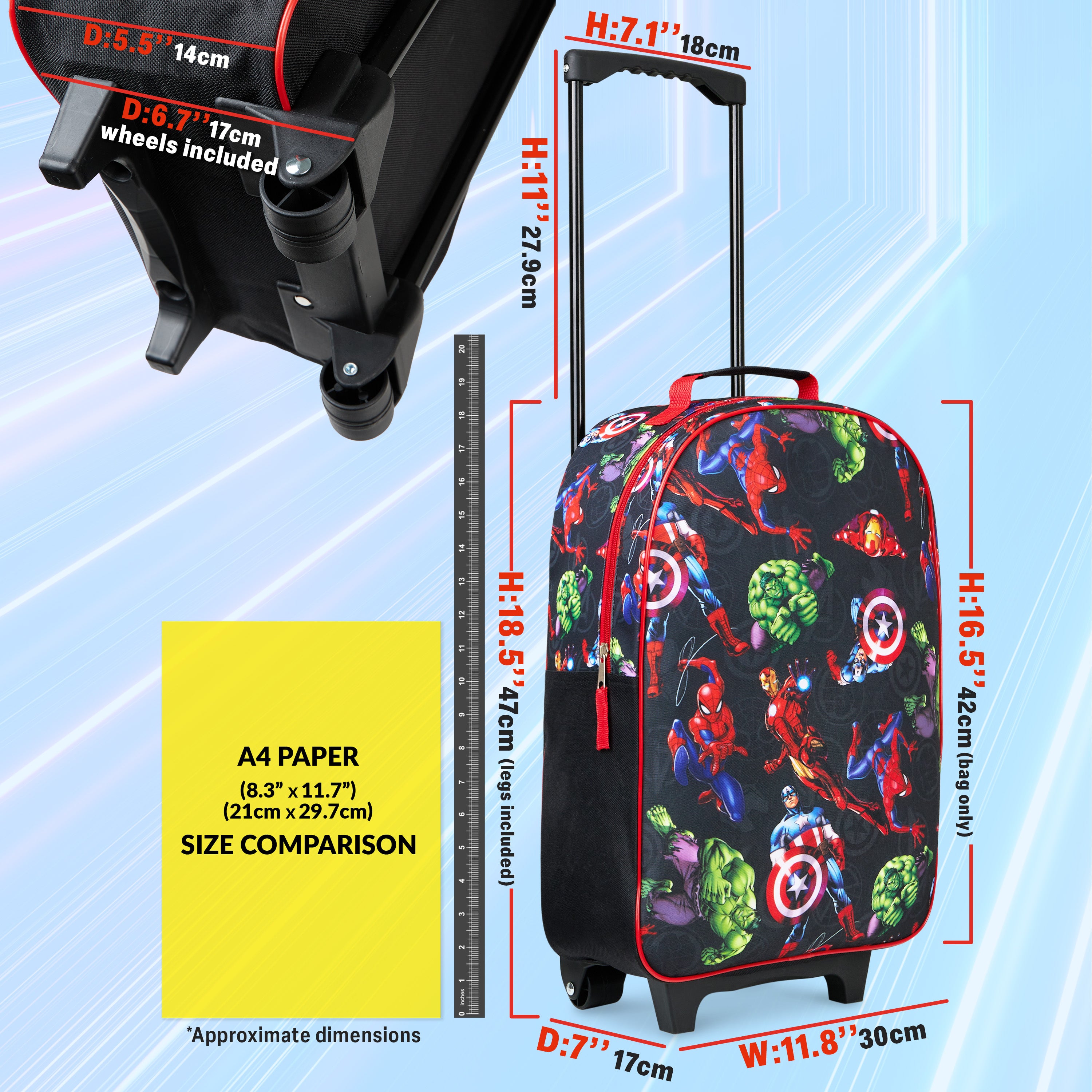 marvel-valise-enfant-trolley-pliable-47-cm-avengers image 2