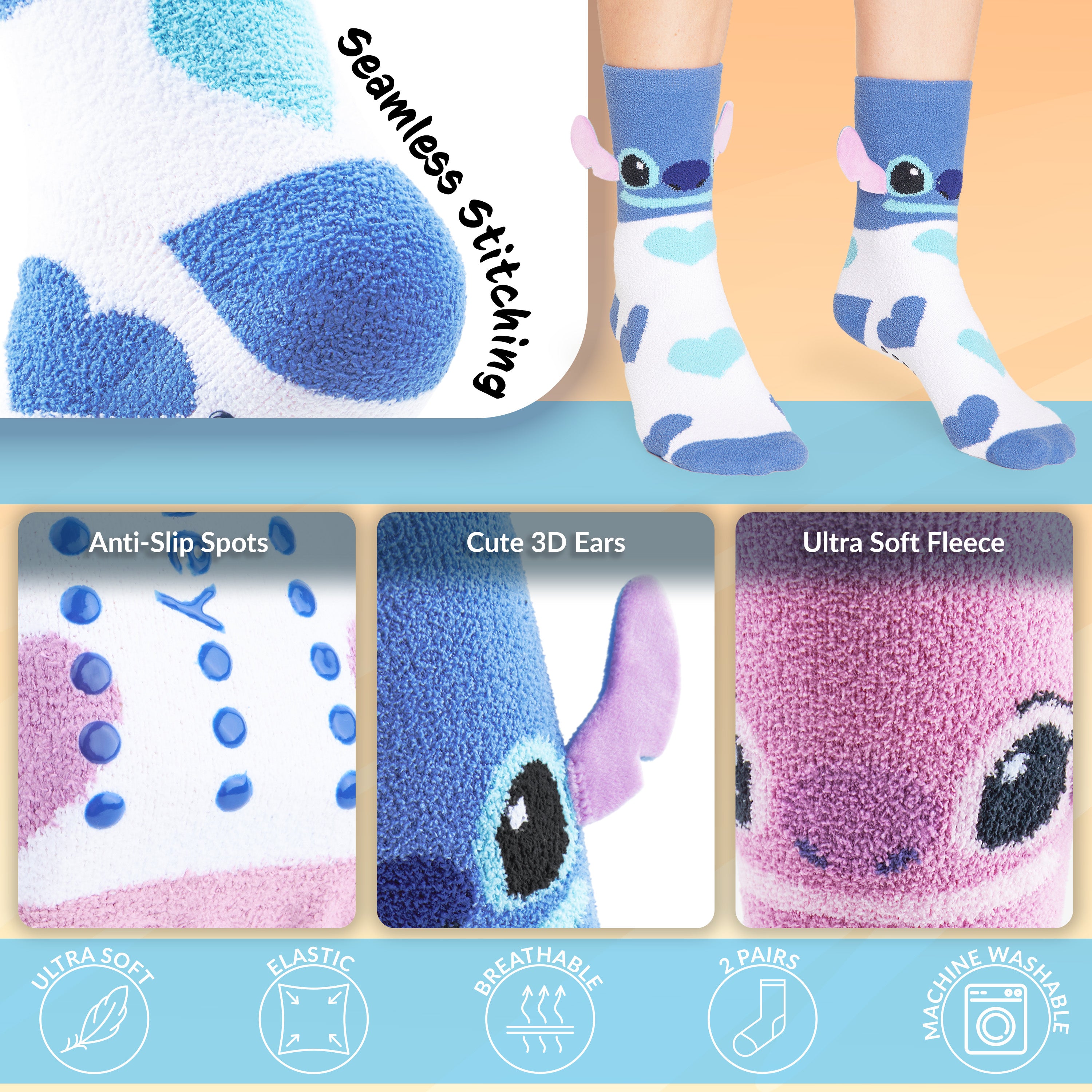 disney-stitch-chaussettes-pilou-femme-lot-de-2 image 4
