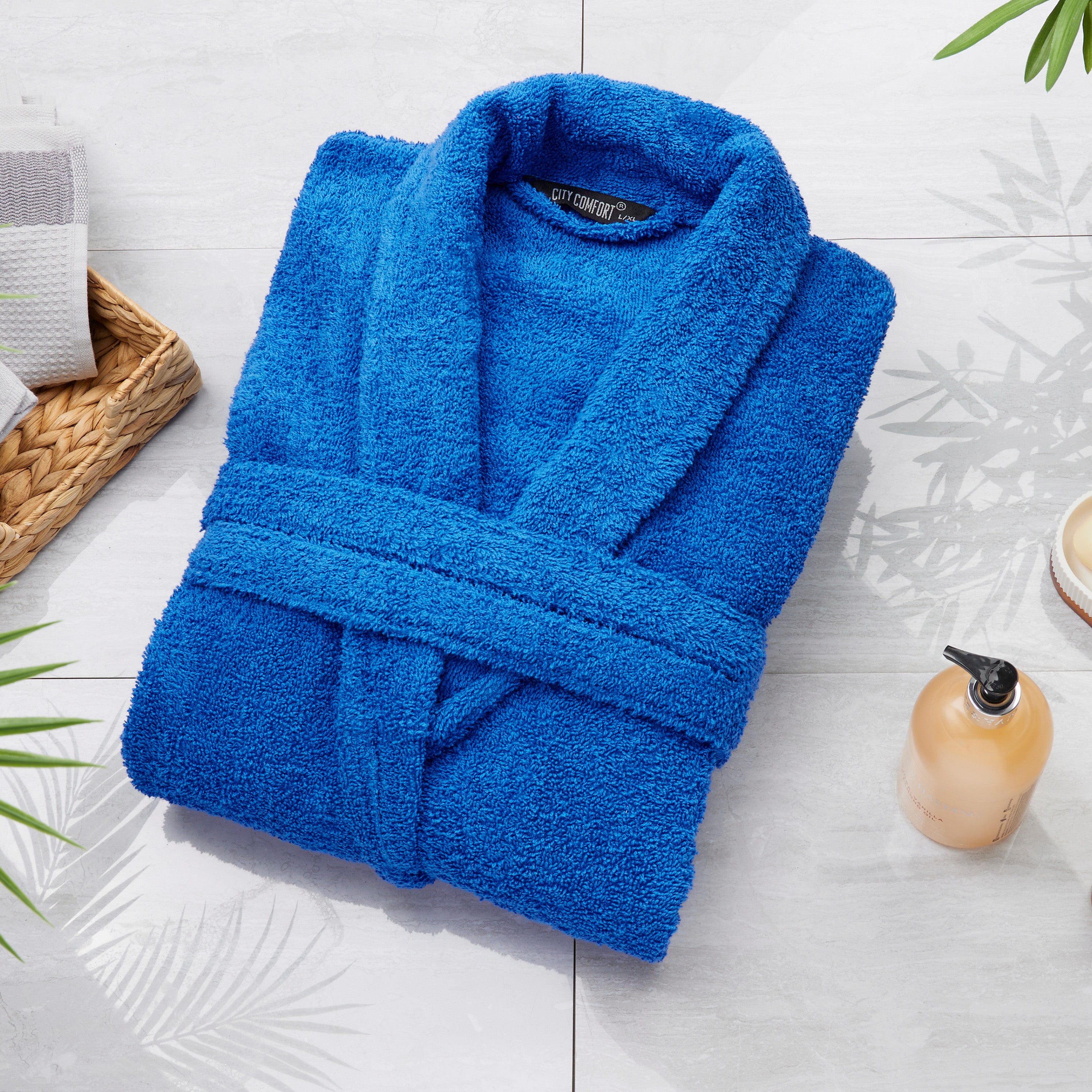 get-trend-men-peignoir-homme-coton-ponge-bleu-col-ch-le image 2