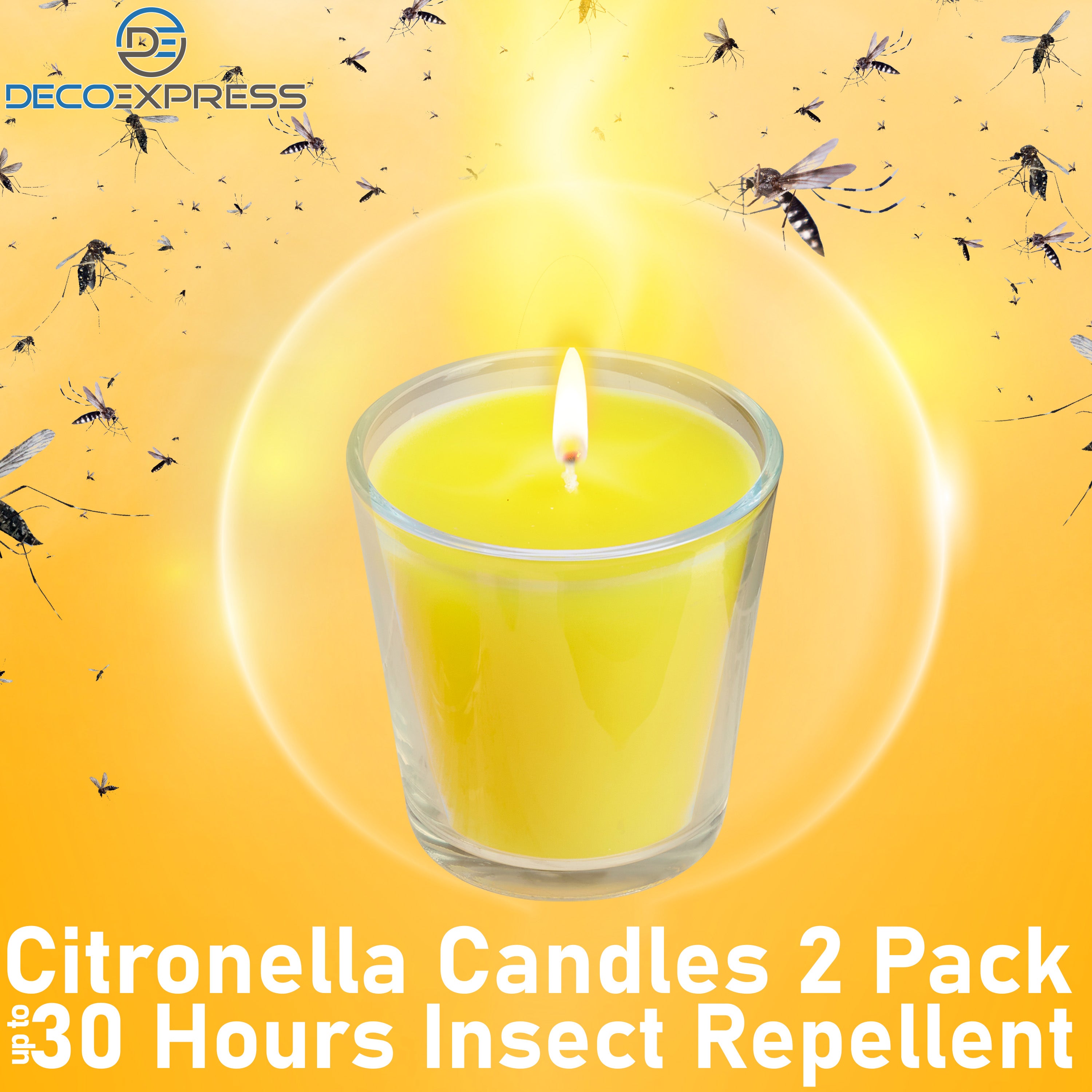 deco-express-lot-2-bougies-citronnelle-jaunes-30h-anti-moustique image 3