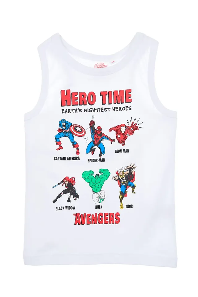 marvel-heritage-t-shirt-gar-on-blanc-4-ans-coton-avengers image 1