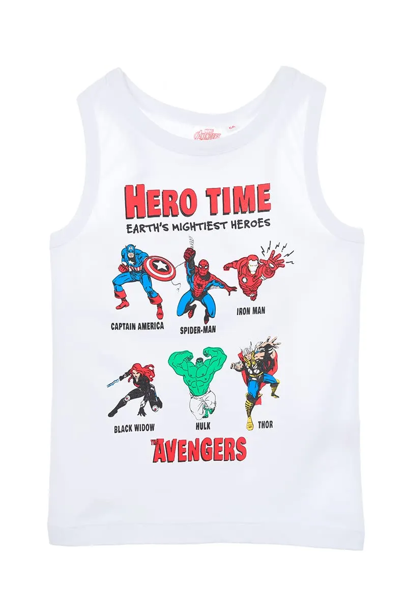 marvel-heritage-t-shirt-gar-on-blanc-4-ans-coton-avengers image 1