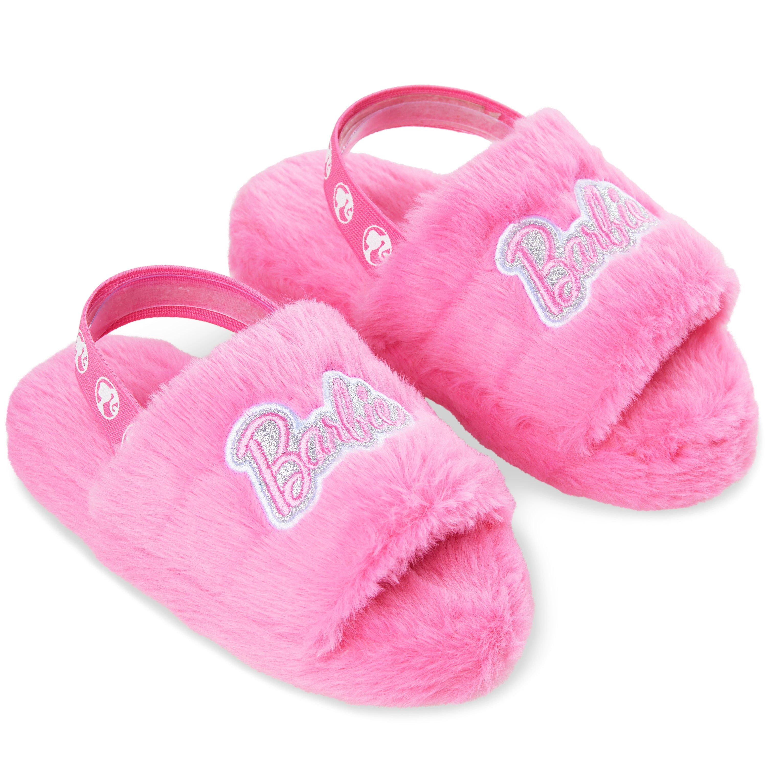 barbie-mules-fille-chaussons-duveteux-maison-tailles-enfant image 1