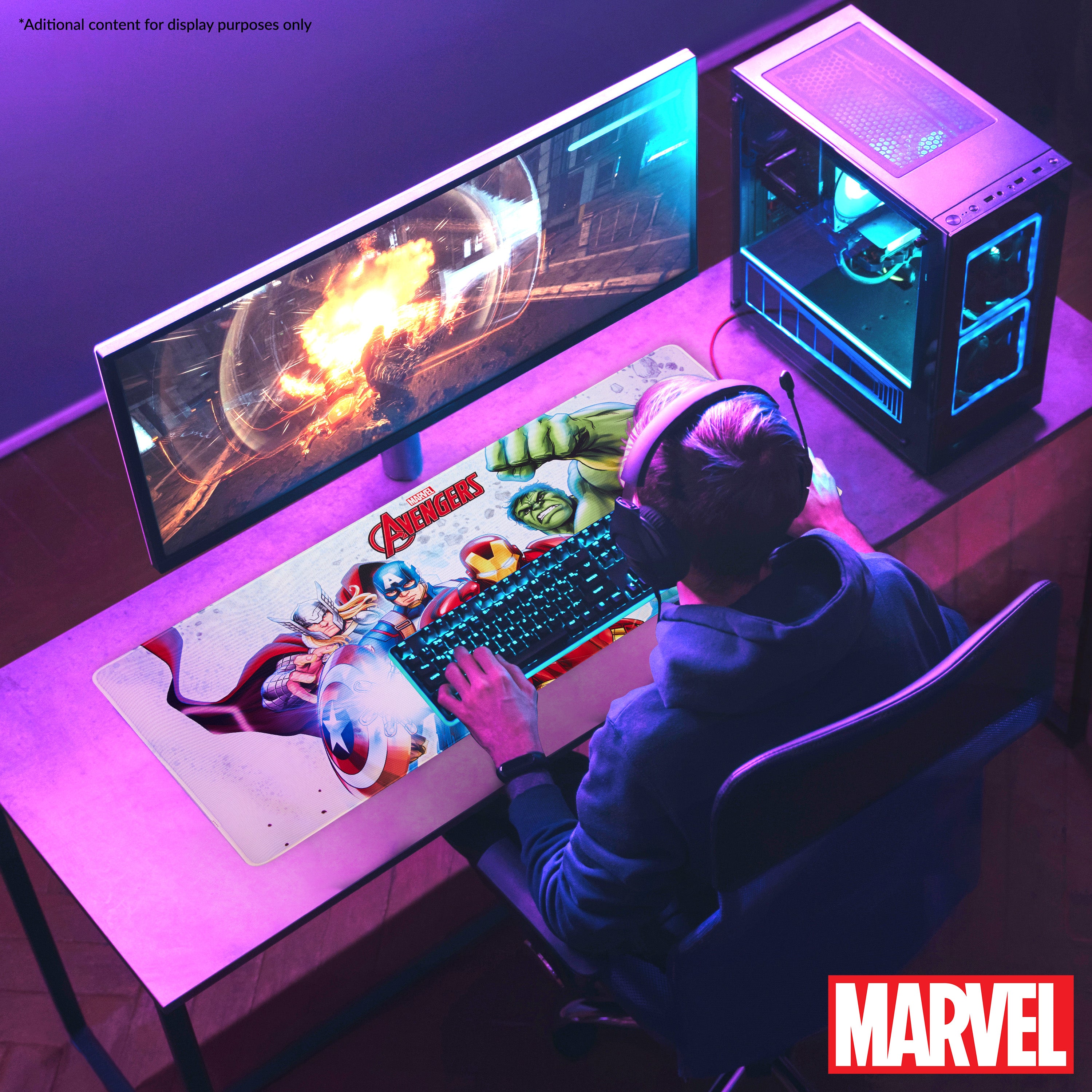 marvel-avengers-tapis-de-bureau-blanc-79-5x35-5-cm-antid-rapant image 2