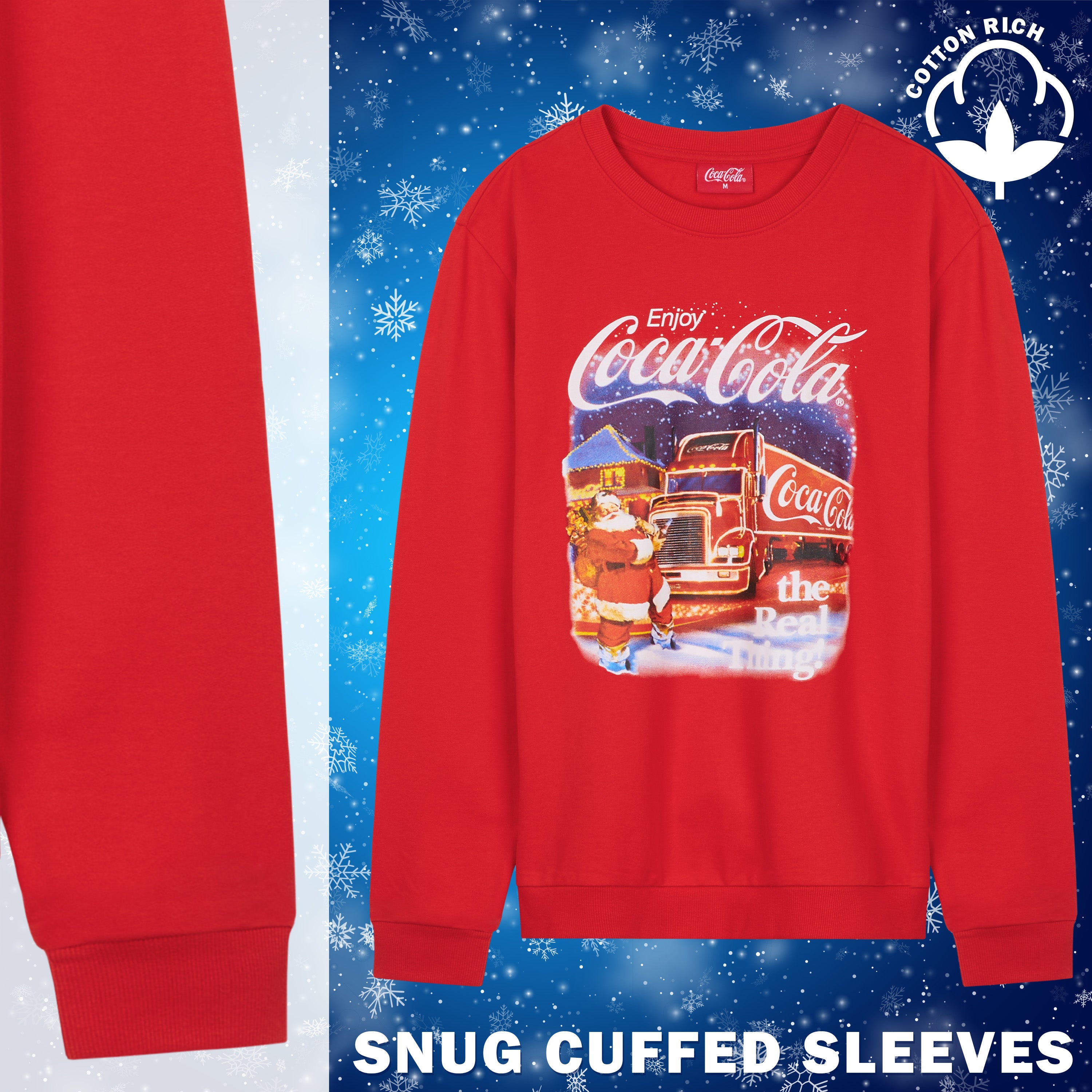 coca-cola-sweat-de-no-l-pull-col-rond-rouge-adulte image 4