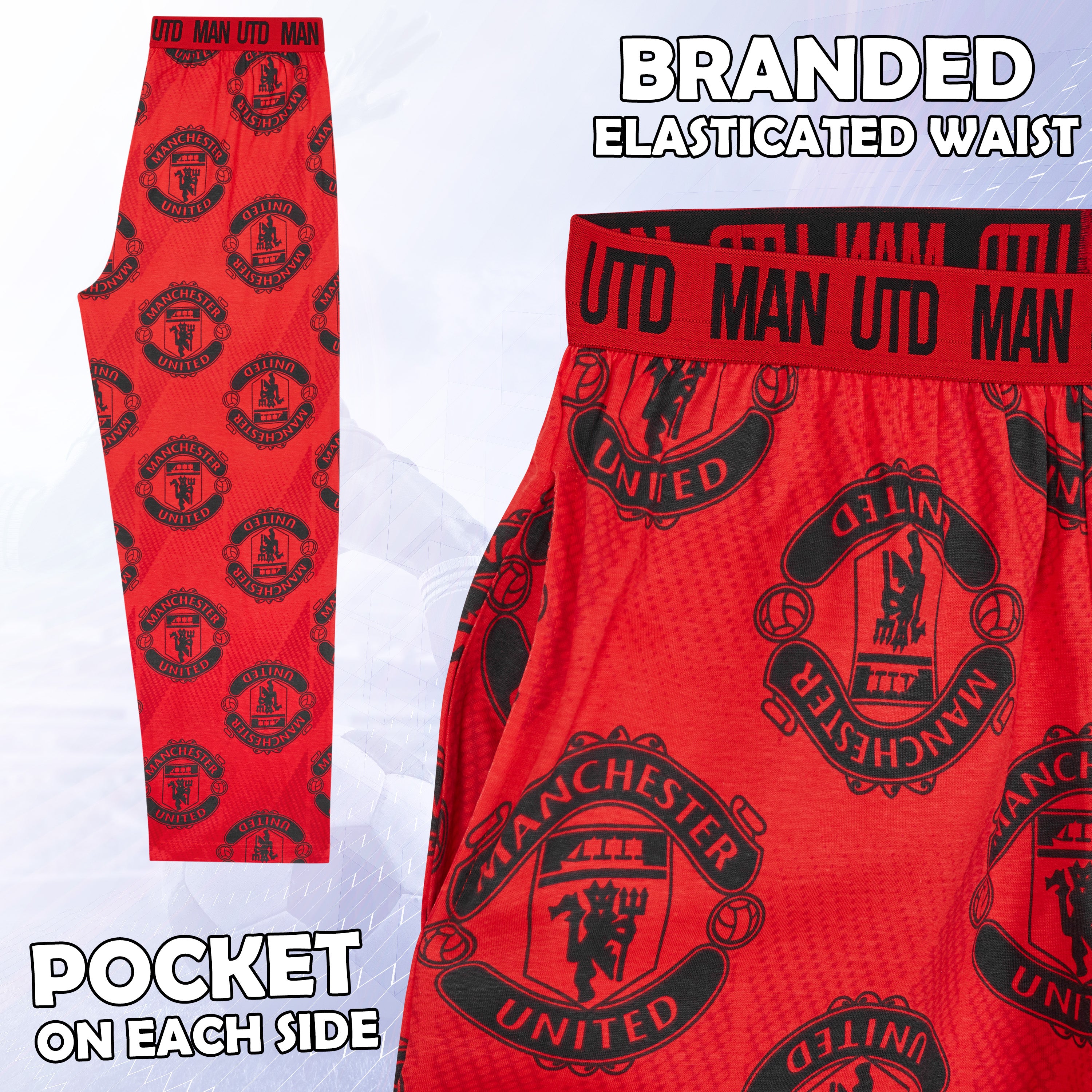 manchester-united-bas-de-pyjama-homme-coton-poches-cadeau-fan image 5
