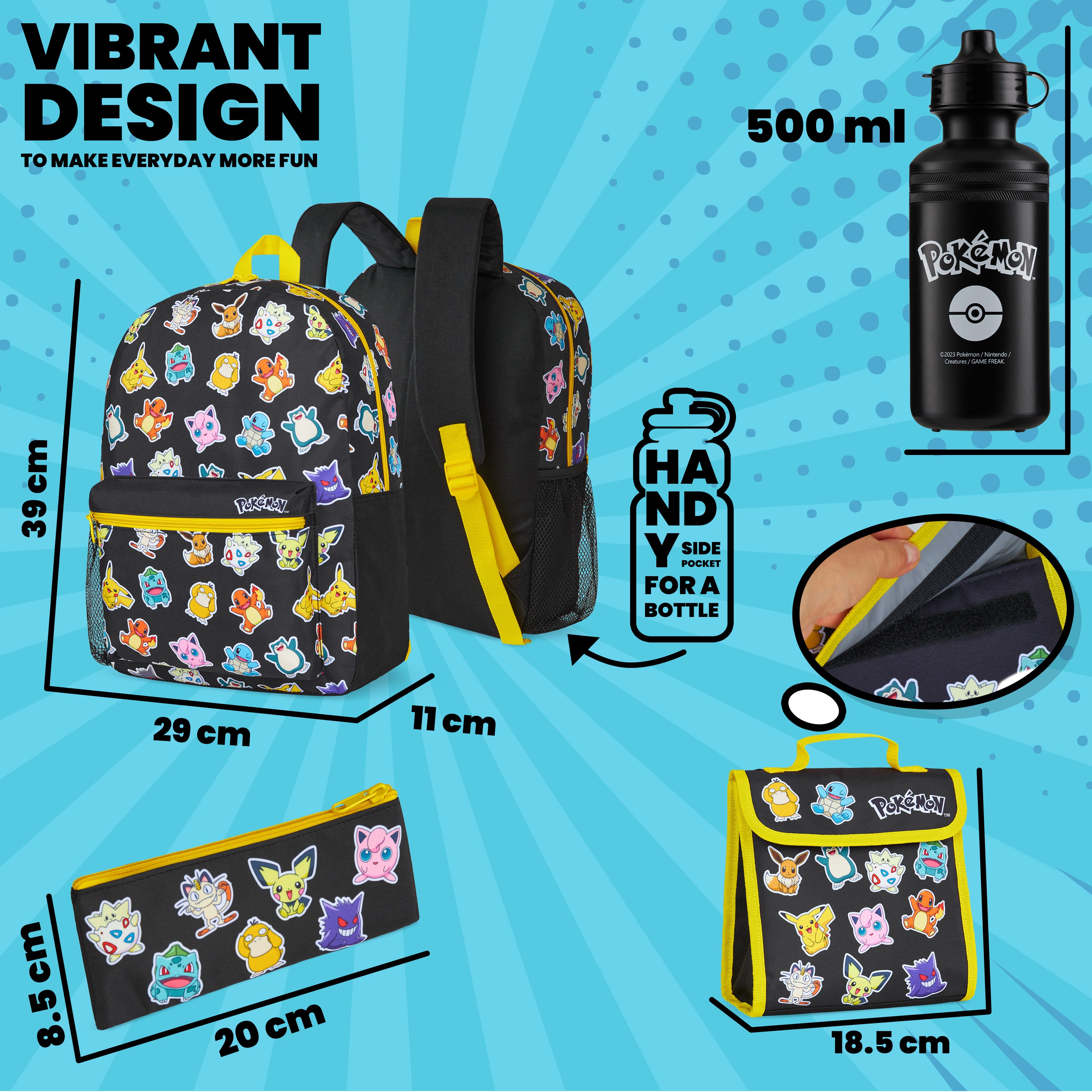 pok-mon-set-4-pi-ces-sac-dos-cole-gourde-500ml image 5