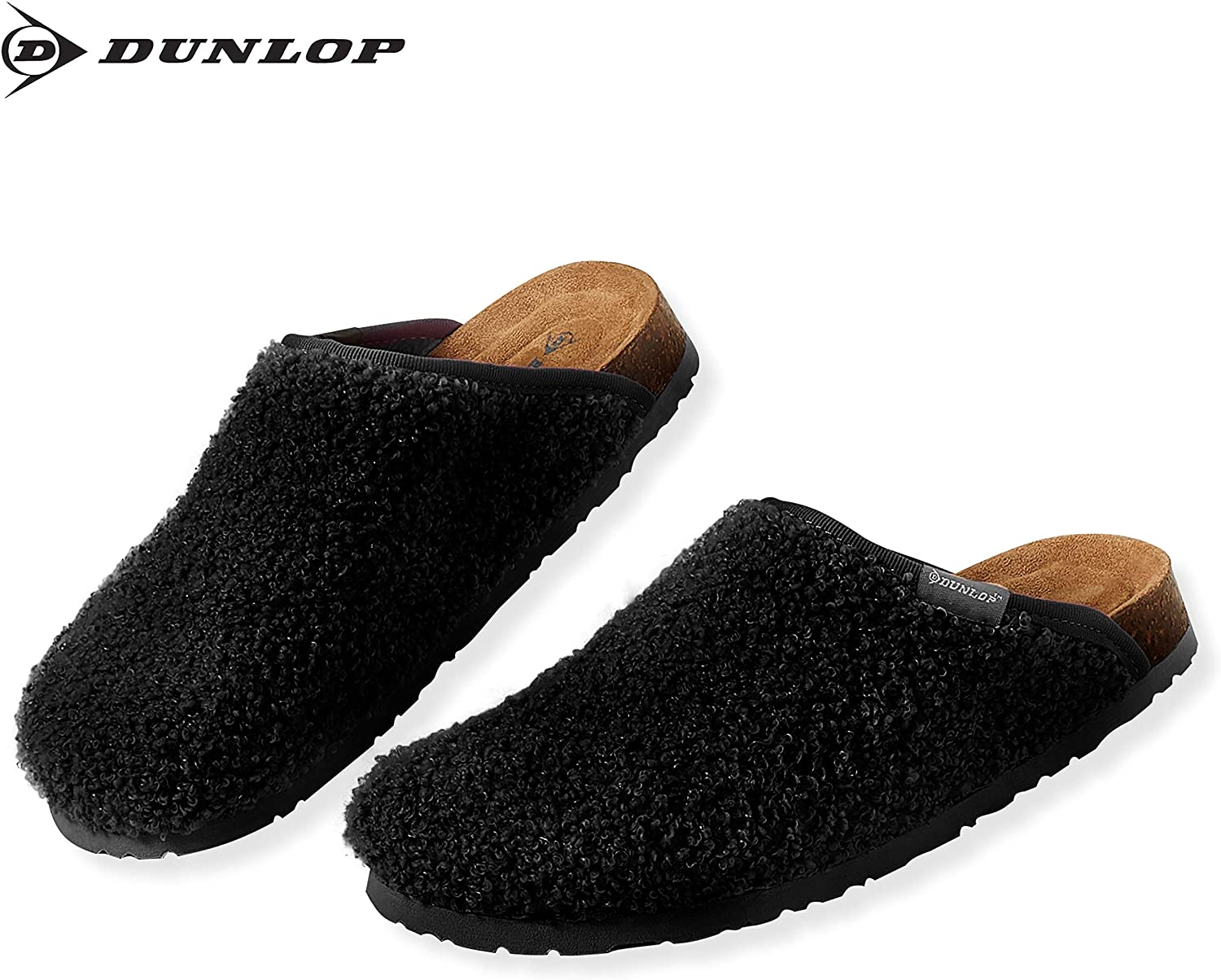 dunlop-mules-chaussons-femme-fourr-s-noirs-antid-rapants-38 image 5