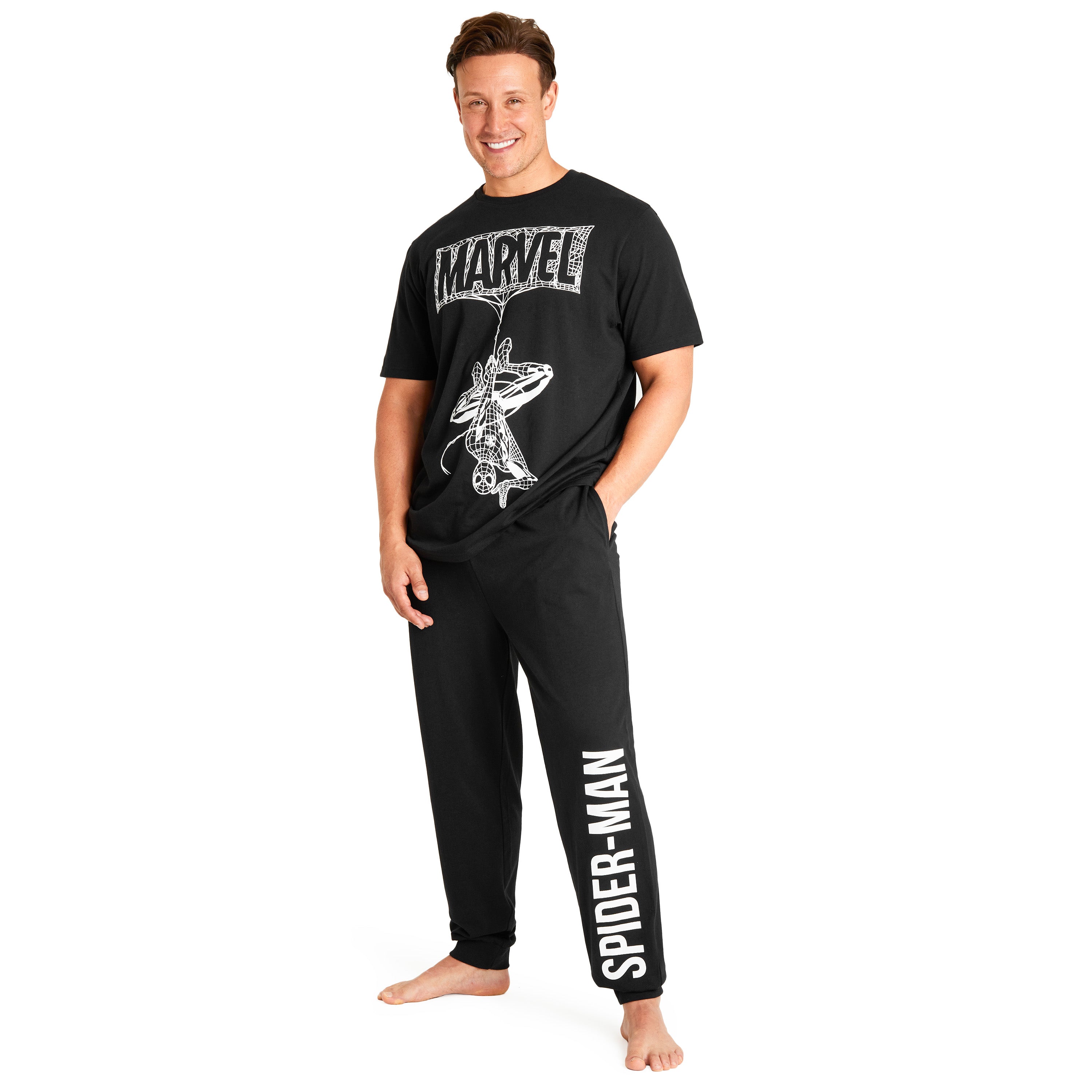 marvel-spiderman-pyjama-homme-t-shirt-pantalon-taille-l image 1