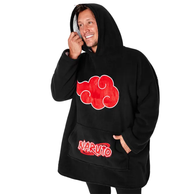 naruto-sweat-plaid-homme-noir-rouge-polaire-sherpa image 1