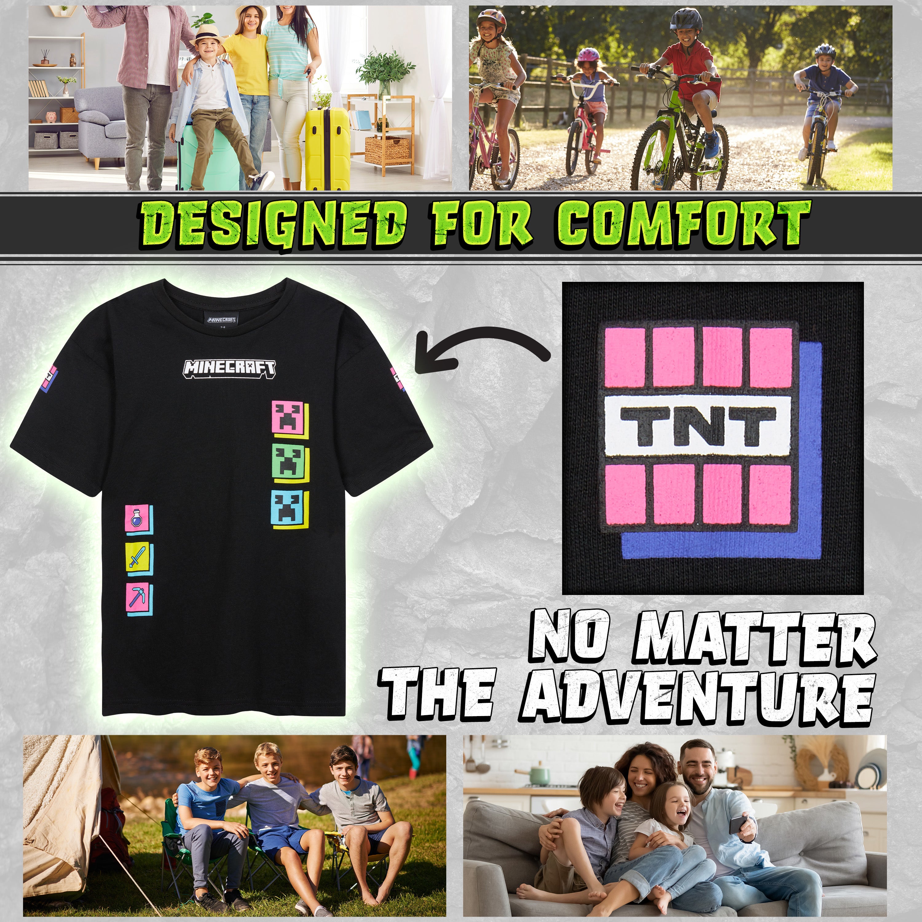 minecraft-t-shirt-garcon-manches-courtes-lot-3-11-12-ans image 2