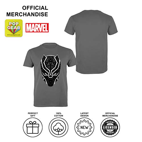 marvel-black-panther-t-challa-mask-t-shirt-homme-noir-l image 7