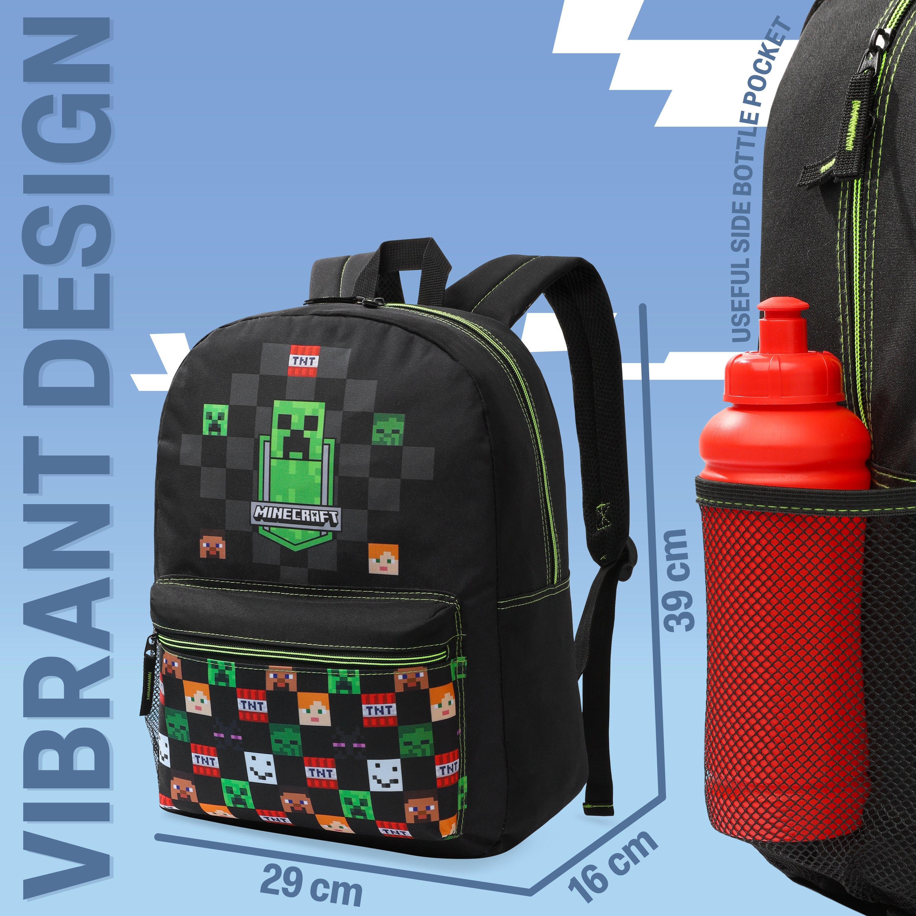 minecraft-sac-dos-enfant-poche-avant-bretelles-matelass-es image 5