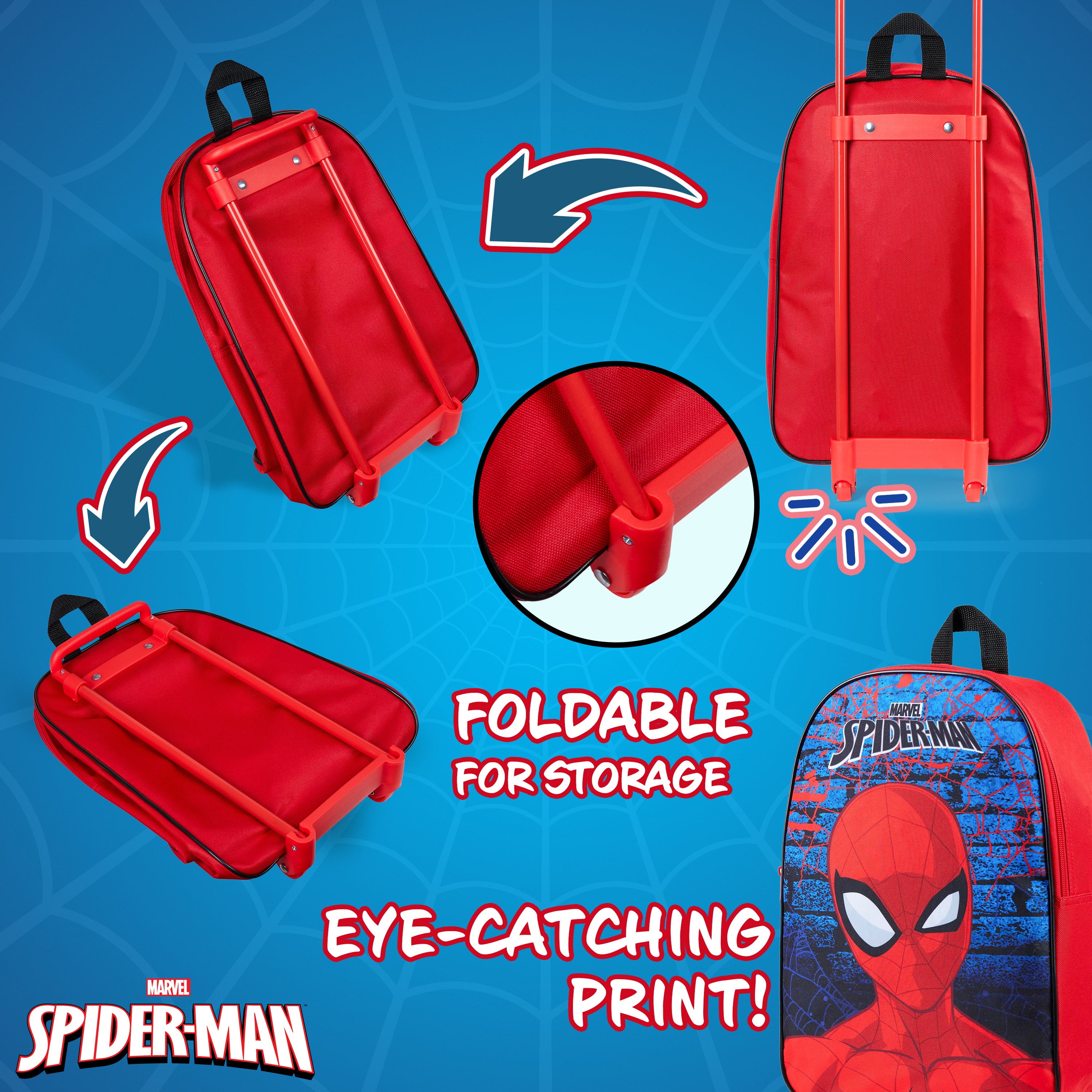 marvel-spider-man-valise-trolley-enfant-pliable-cabine image 6
