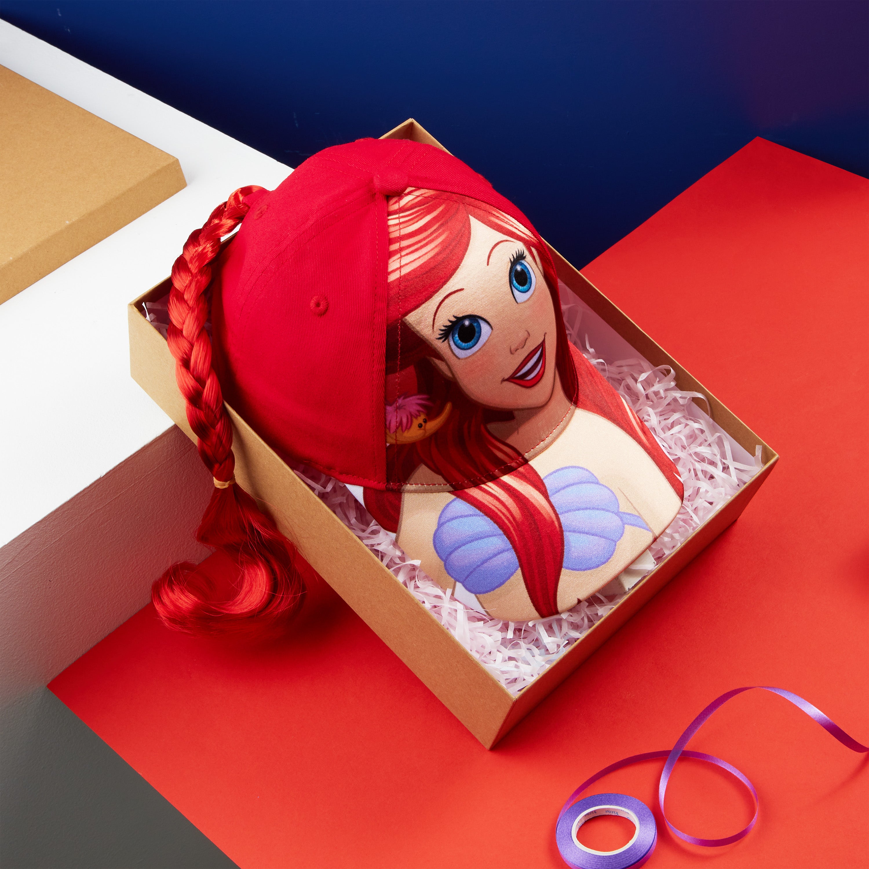 disney-la-petite-sir-ne-casquette-fille-natte-ariel-amovible image 2