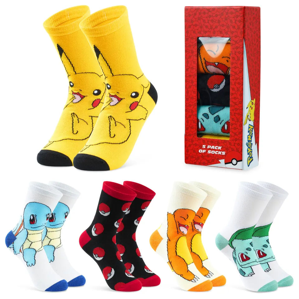 pok-mon-chaussettes-enfant-5-paires-cheville-coton-pikachu image 1