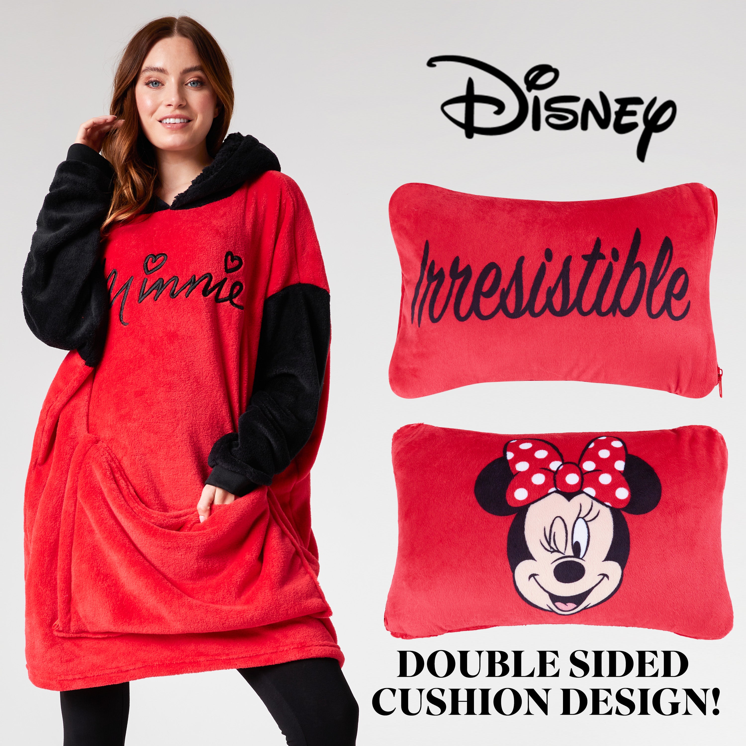 disney-minnie-sweat-plaid-polaire-2-en-1-oreiller-taille-unique image 3