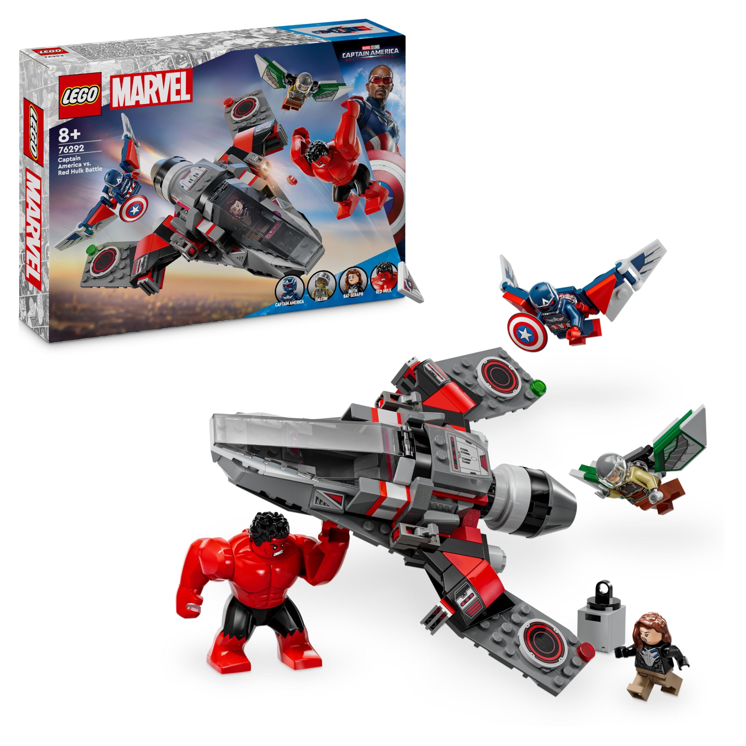 lego-marvel-76292-captain-america-vs-hulk-rouge-avion-7-ans image 1