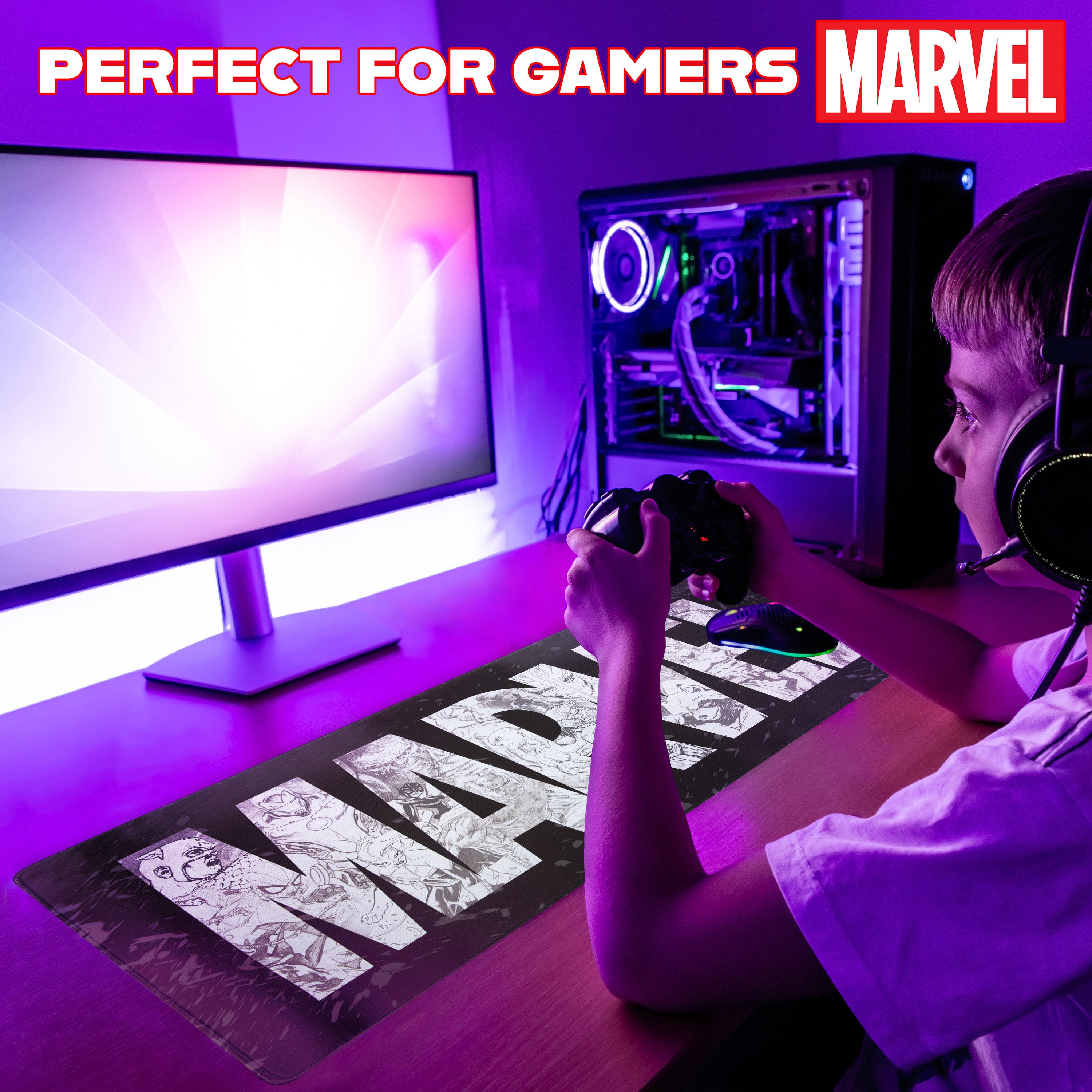 get-trend-marvel-avengers-tapis-souris-xxl-80x36-noir image 6