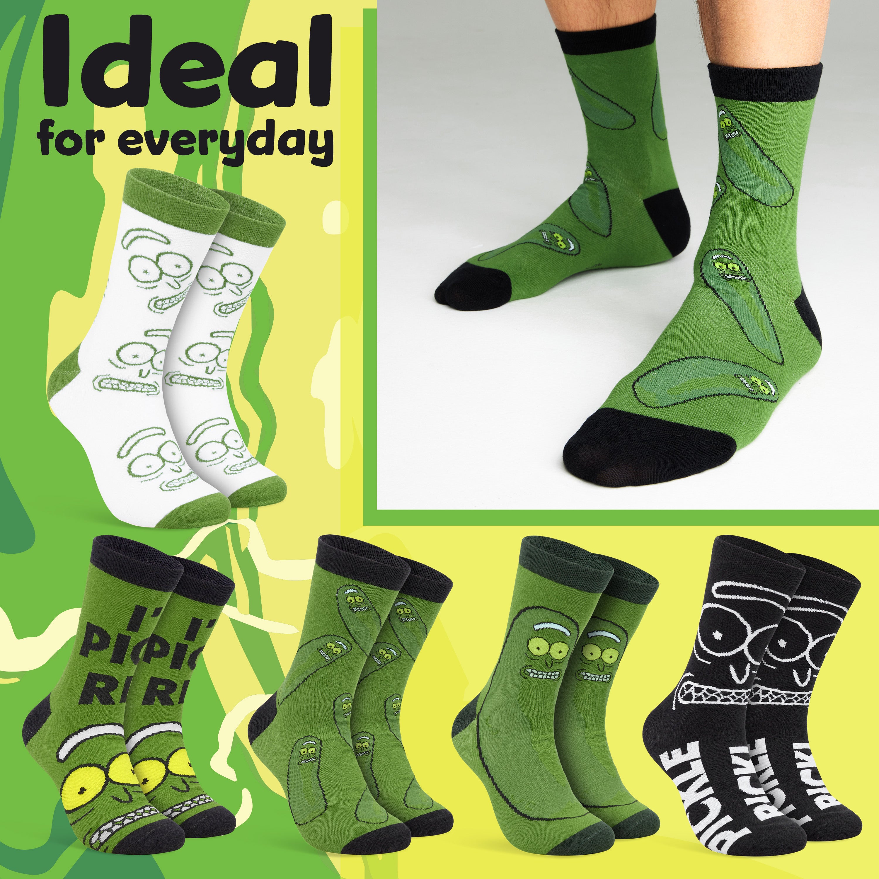 rick-et-morty-chaussettes-homme-lot-de-5-mi-mollet-coton image 5