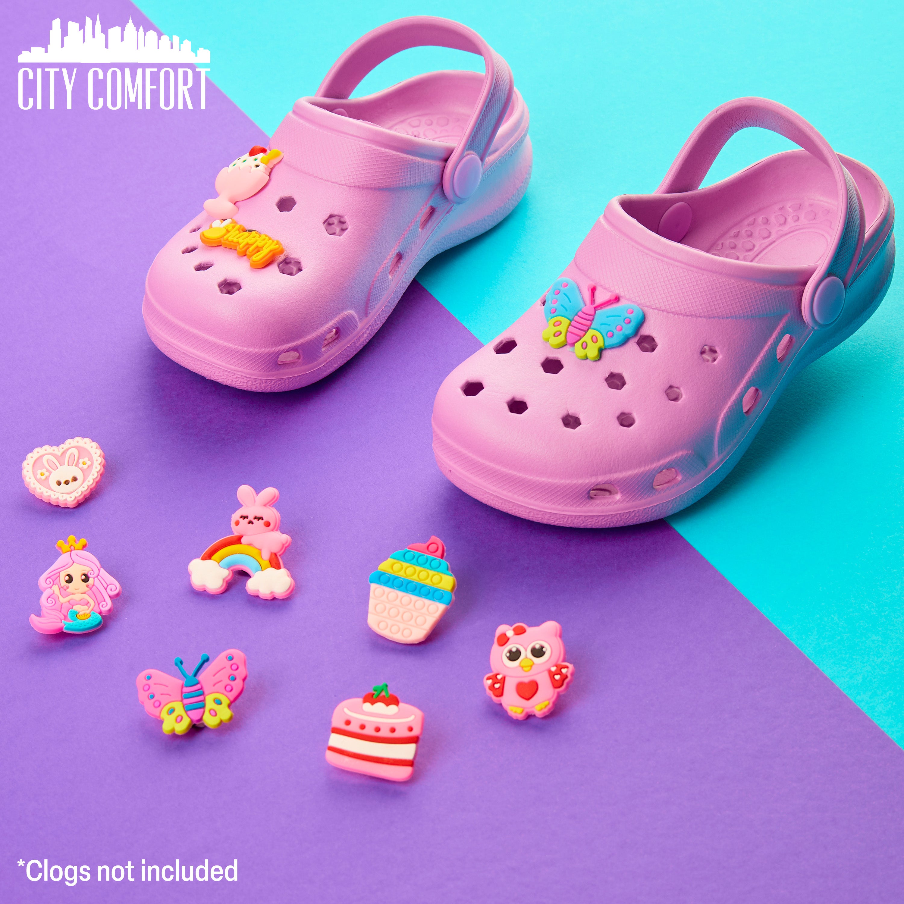 citycomfort-clog-charms-breloques-sabot-lot-10-rose image 2