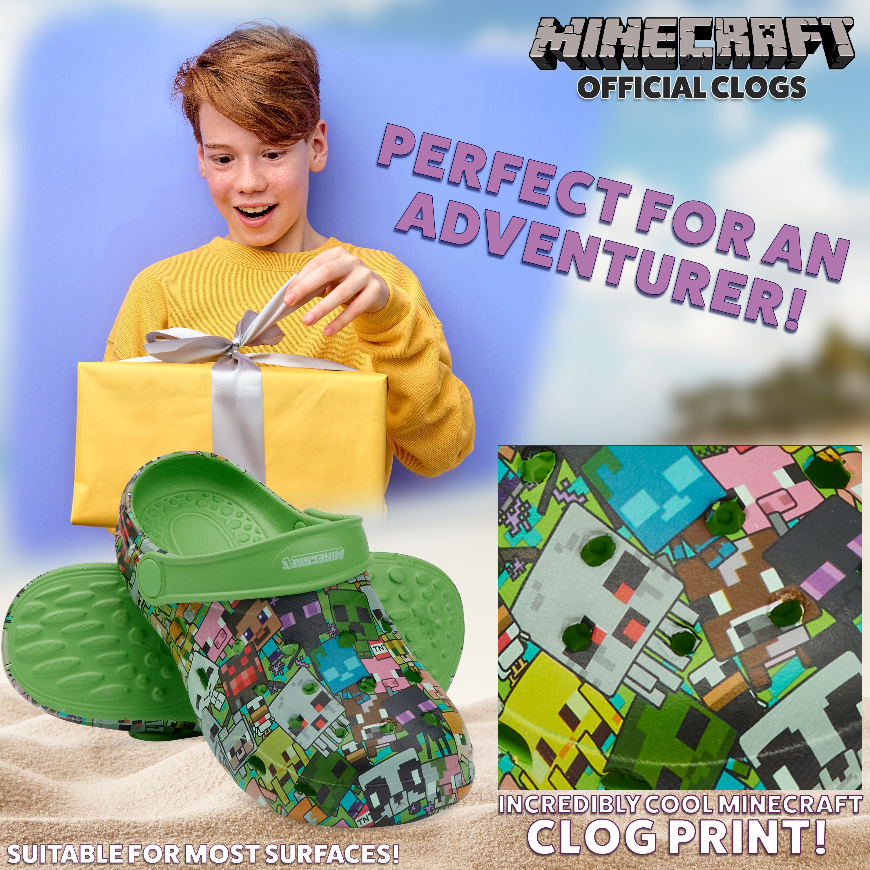 minecraft-sabots-enfant-claquettes-t-caoutchouc-jardin-plage image 3