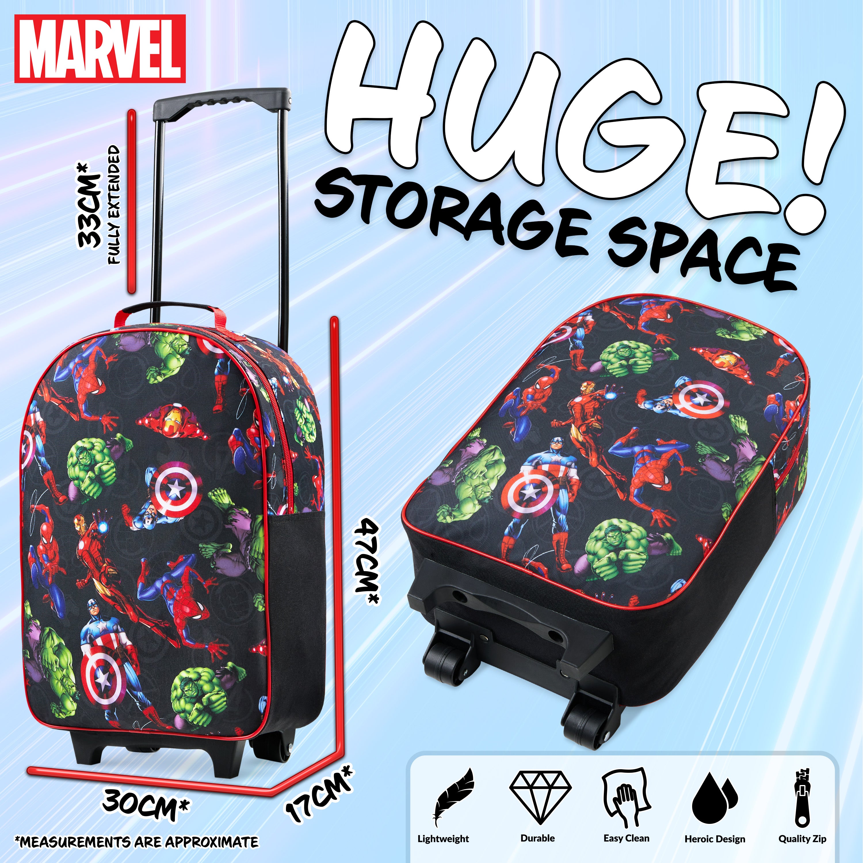 marvel-avengers-valise-enfant-cabine-roulettes-pliable image 4