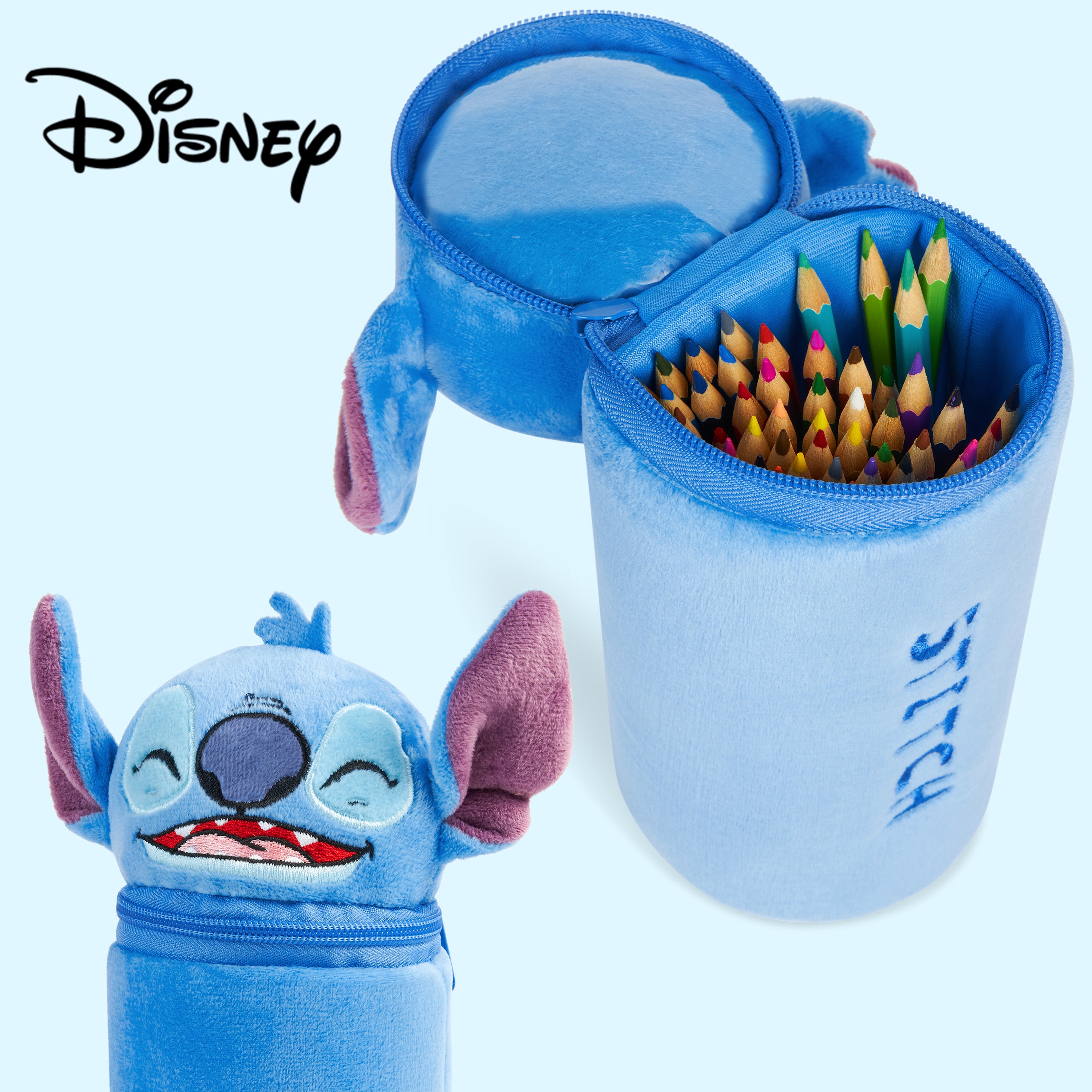 get-trend-school-supplies-stitch-trousse-garnie-48-crayons-bleue image 3