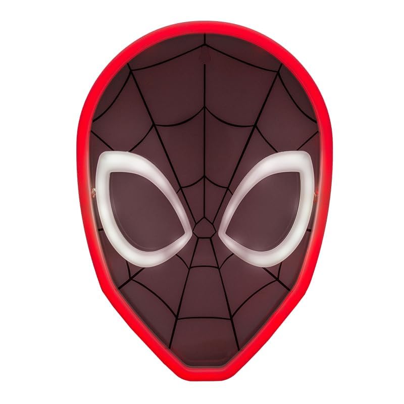 marvel-spiderman-applique-n-on-led-murale-masque-26-cm-rouge image 4