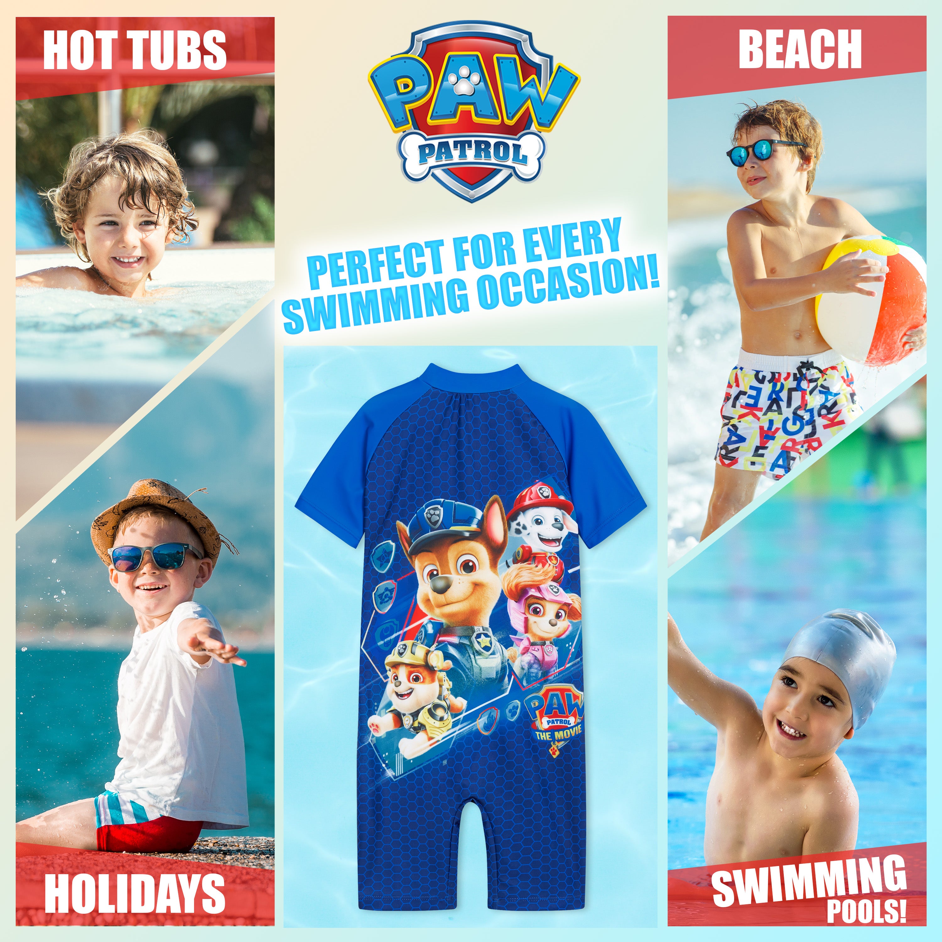 paw-patrol-maillot-de-bain-gar-on-une-pi-ce-manches-courtes image 6