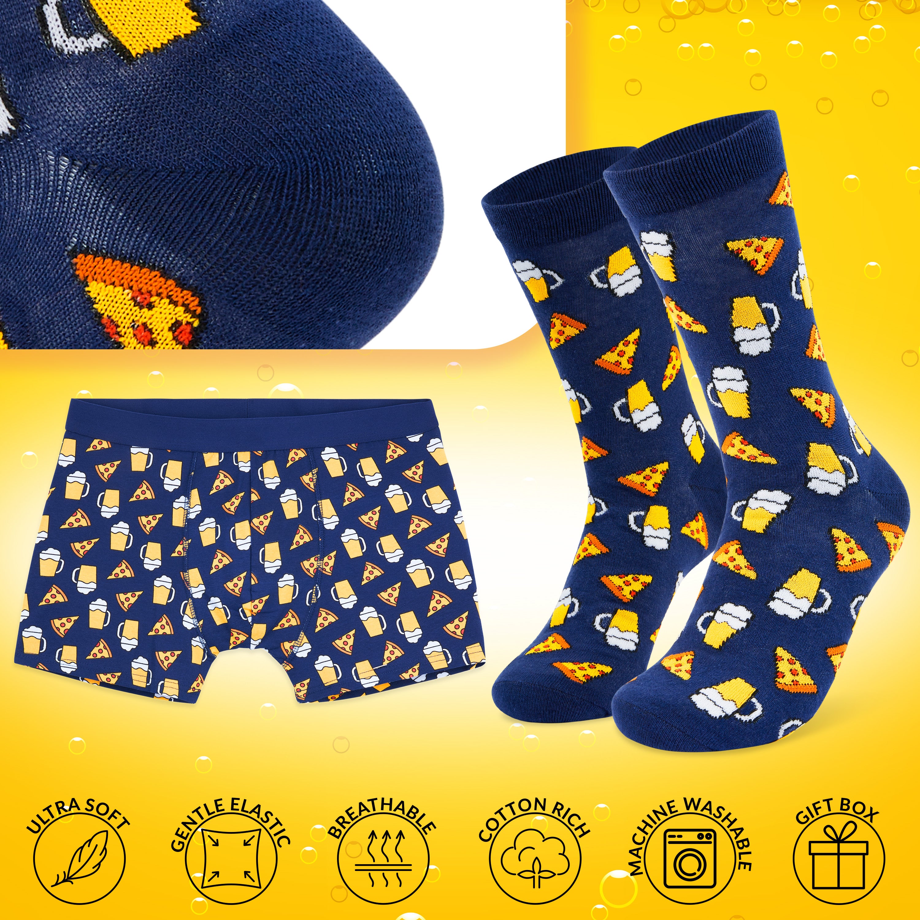 citycomfort-pizza-beer-boxer-homme-chaussettes-coffret-coton-l image 4