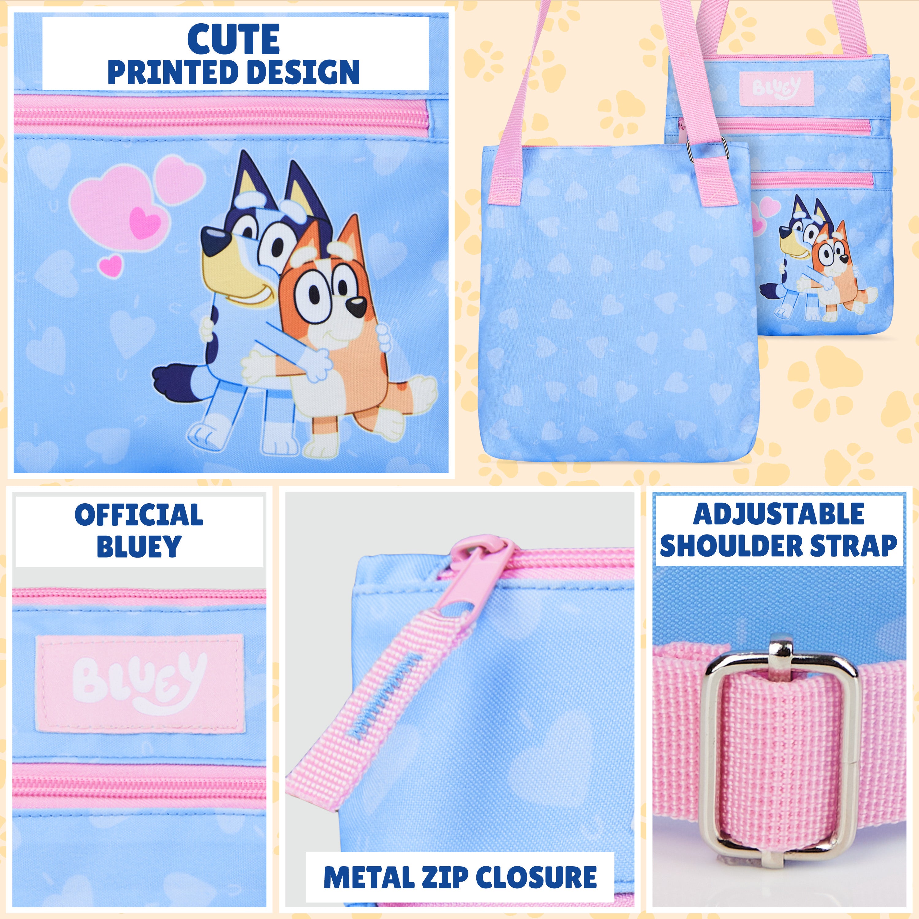bluey-sac-bandouli-re-fille-3-poches-sangle-r-glable image 4