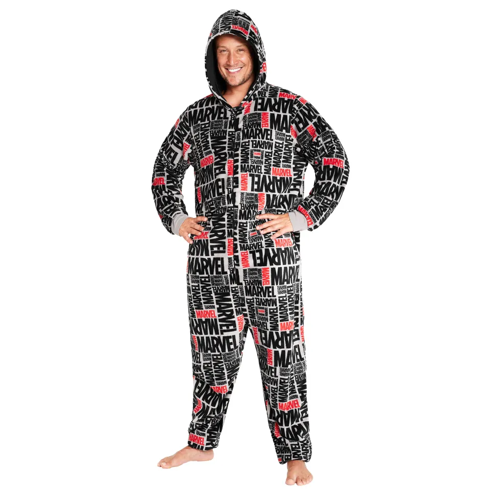 marvel-combinaison-homme-polaire-capuche-imprim-total image 1