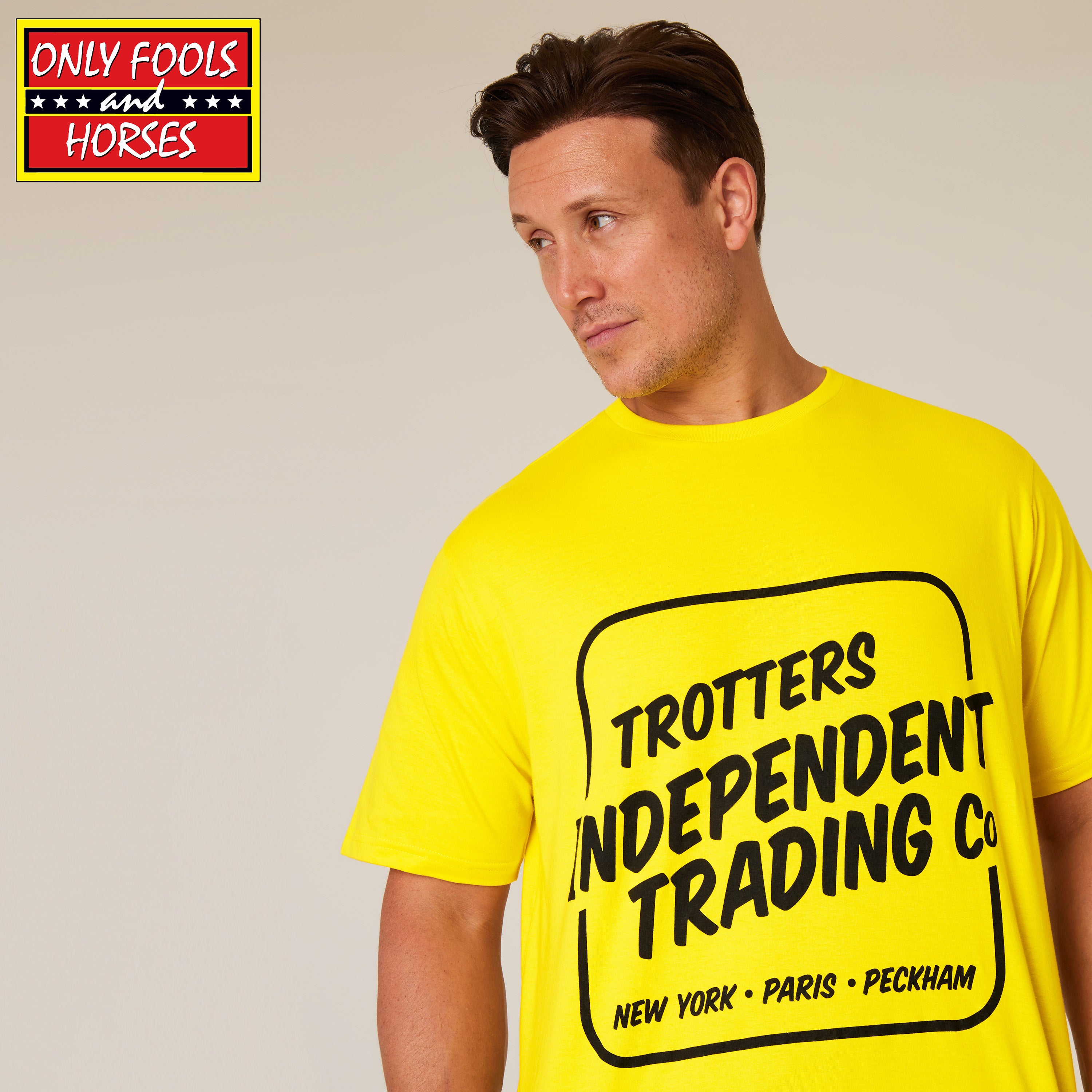 only-fools-and-horses-pyjama-homme-coton-jaune-manches-courtes image 3