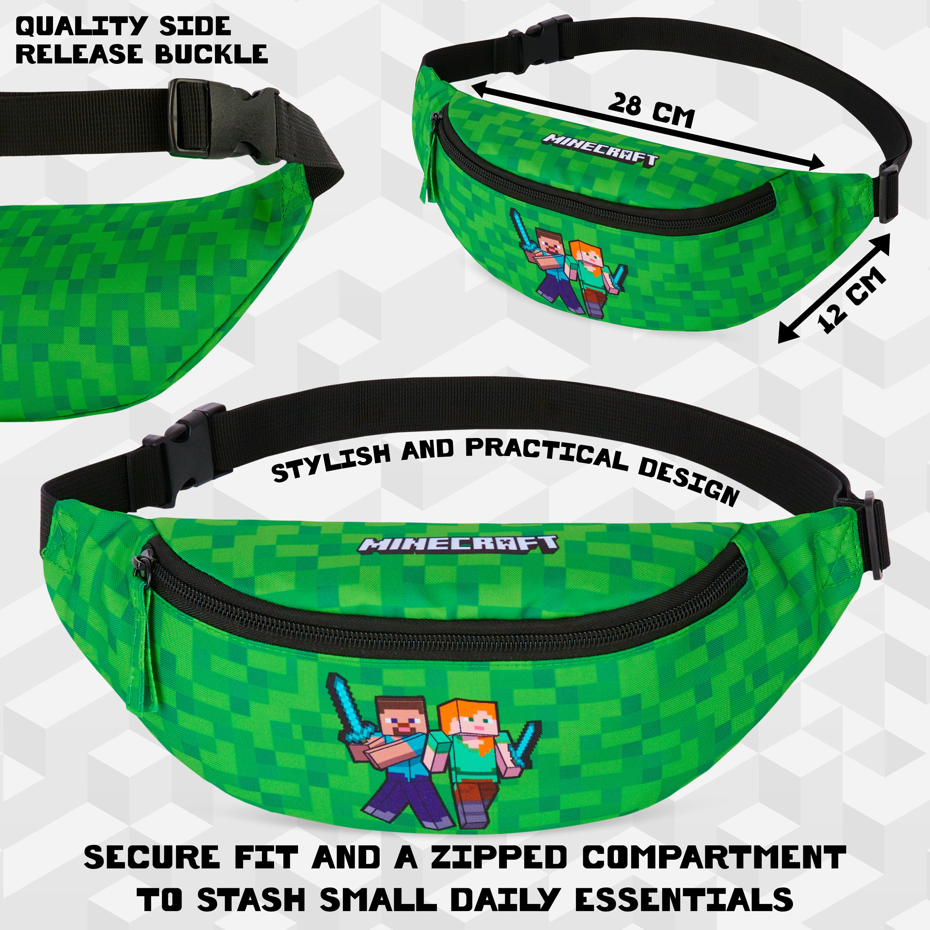 minecraft-creeper-sac-banane-enfant-vert-sangle-ajustable image 6