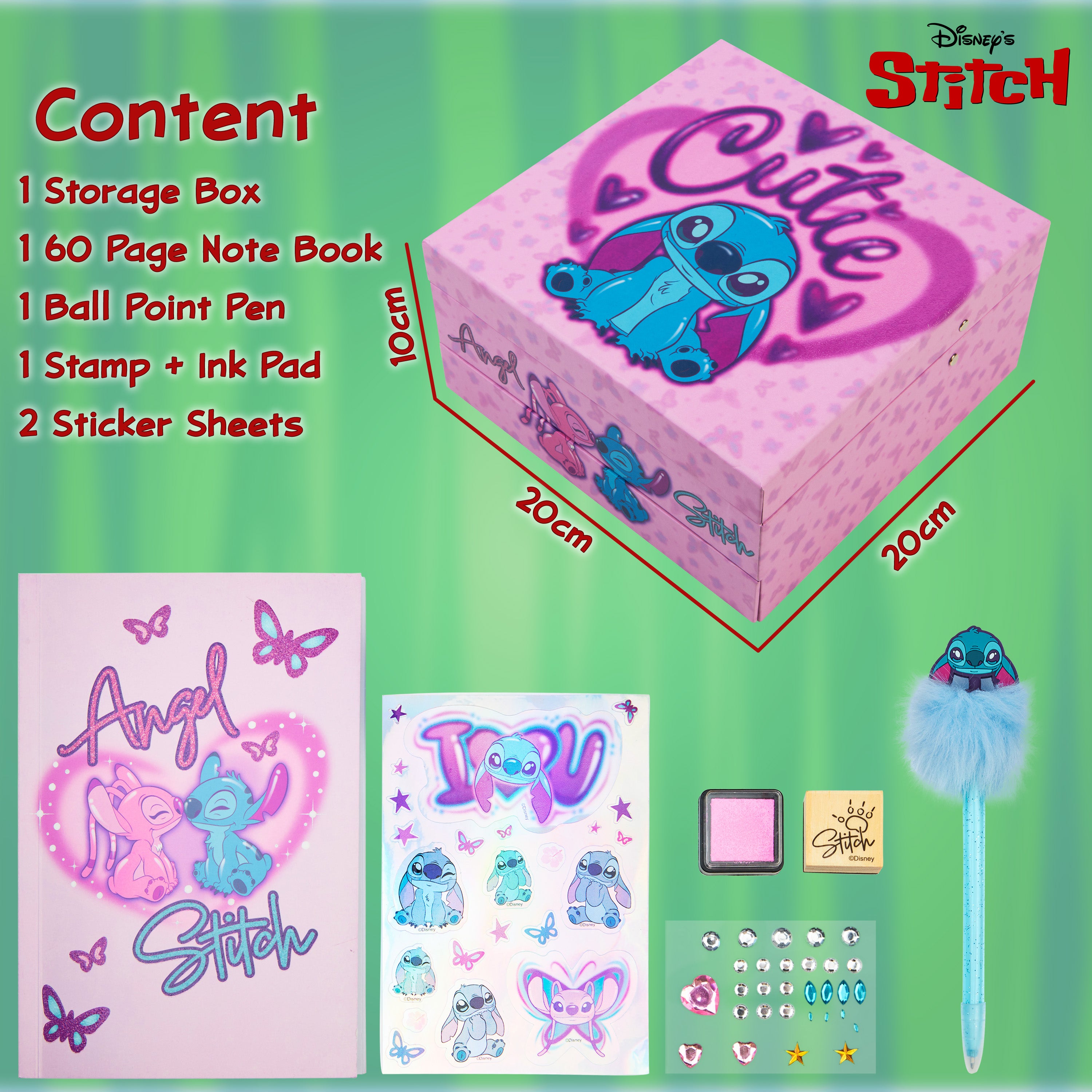 disney-stitch-carnet-journal-intime-kit-papeterie-rose-stickers image 8