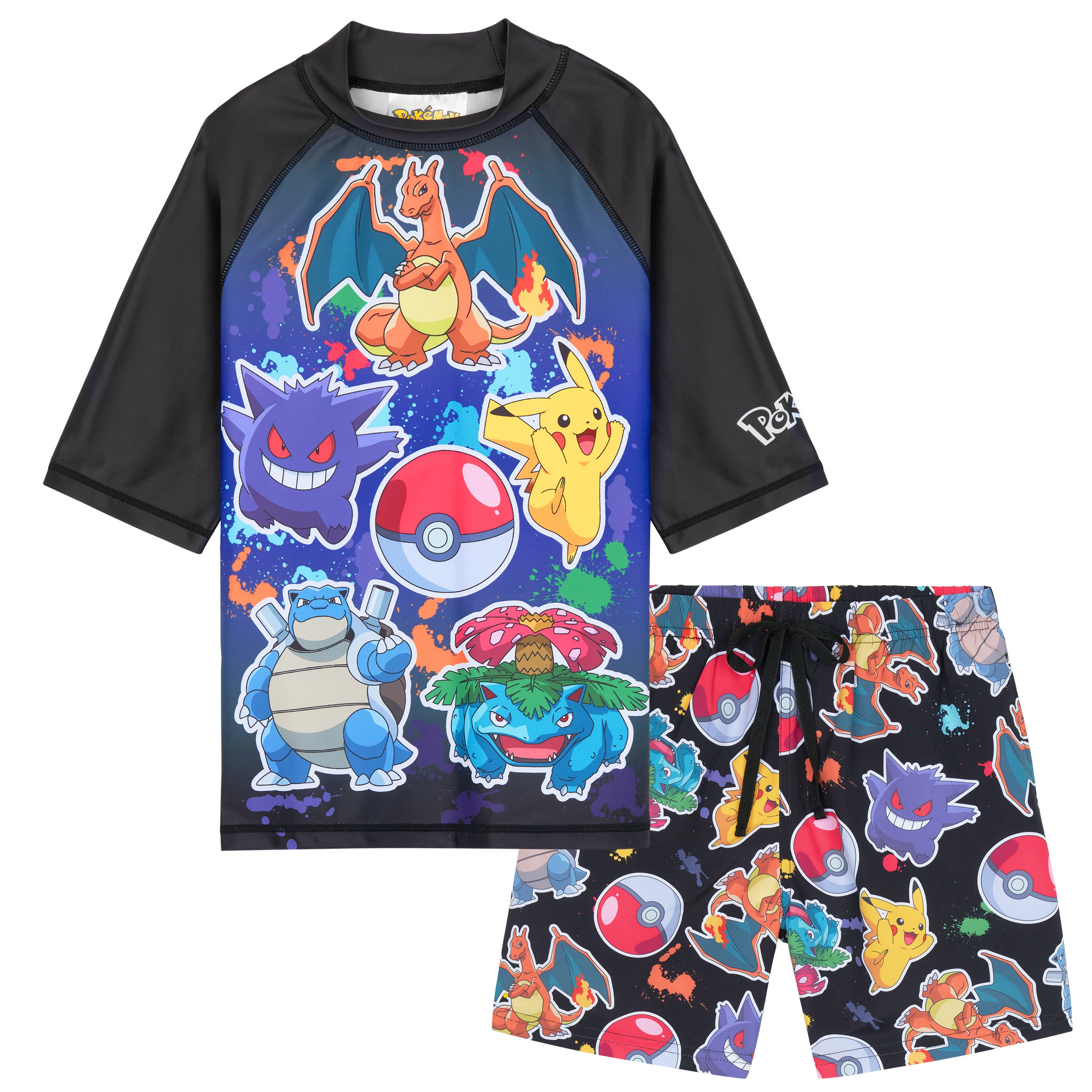pok-mon-maillot-bain-gar-on-2-pi-ces-7-8-ans-rash-guard image 1