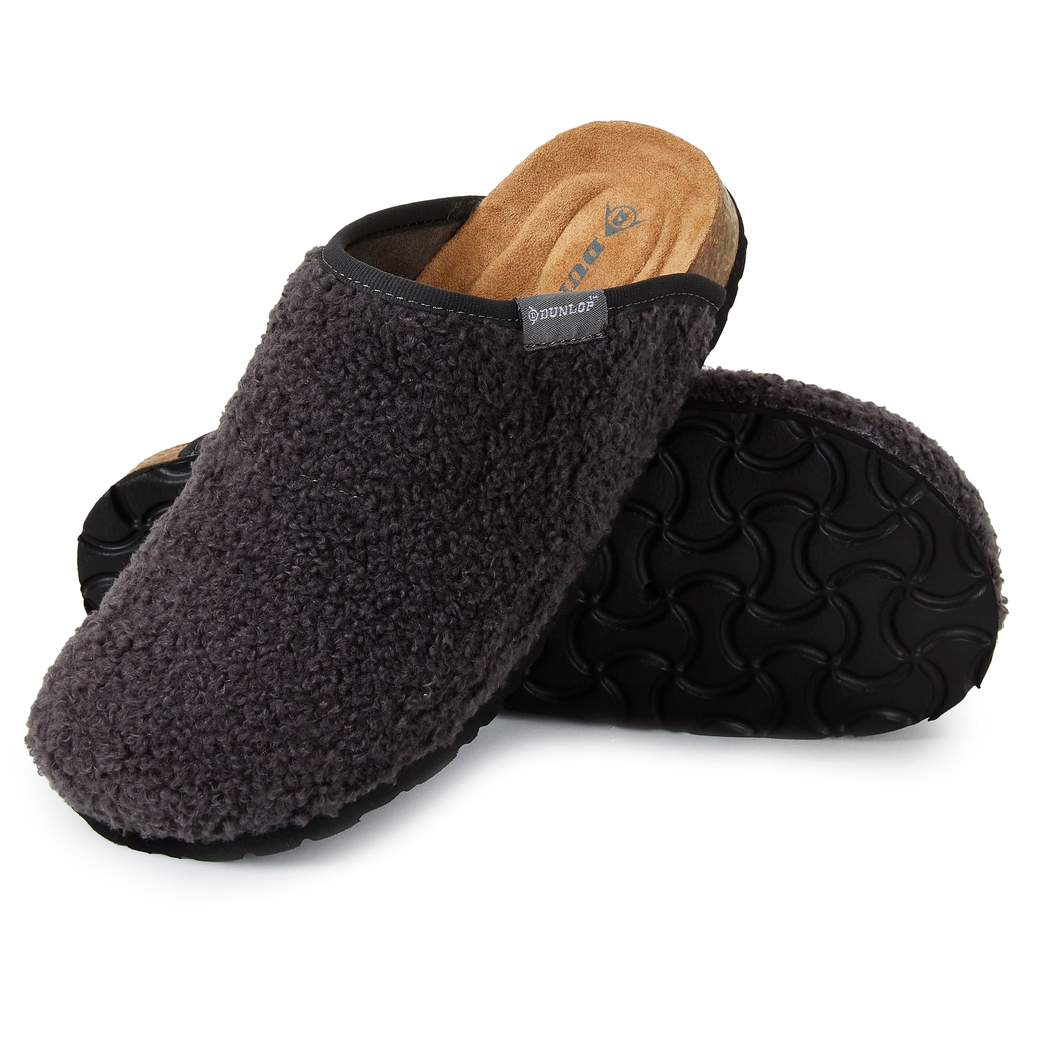 dunlop-mules-chaussons-femme-fourr-s-noirs-antid-rapants-38 image 8