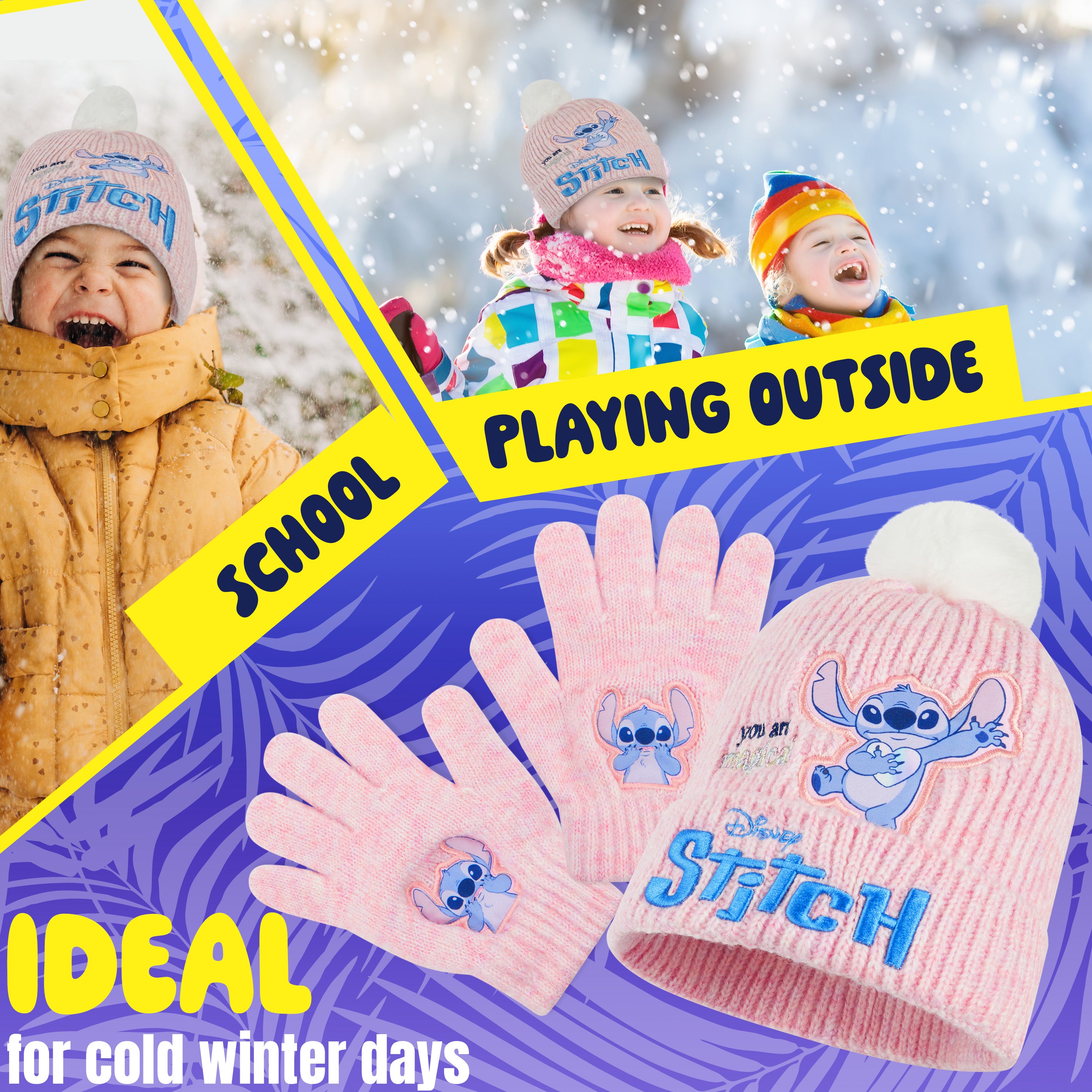 disney-stitch-ensemble-bonnet-gants-fille-hiver-6-14-ans image 4