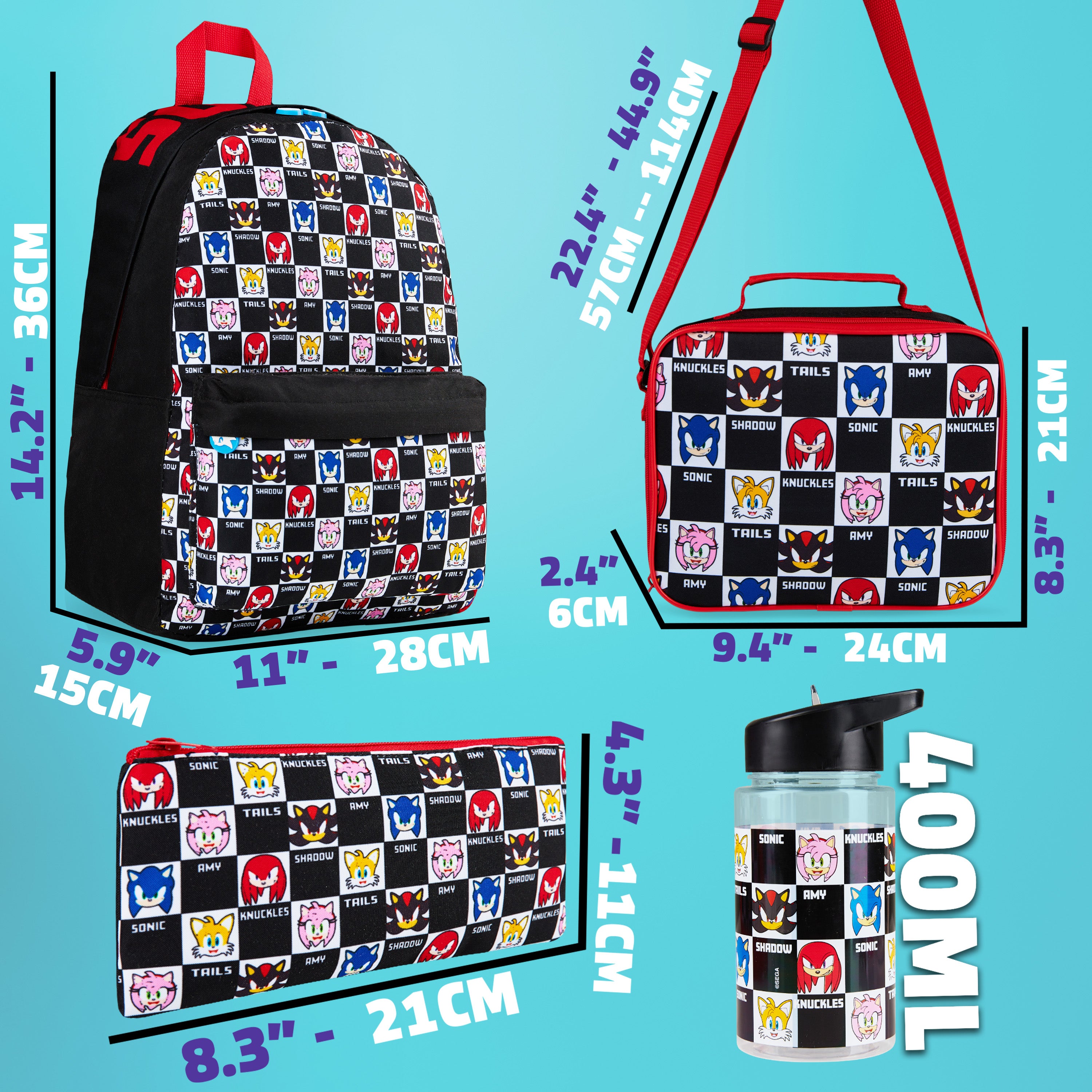 sonic-the-hedgehog-sac-dos-4-pi-ces-gourde-trousse-cantine image 6