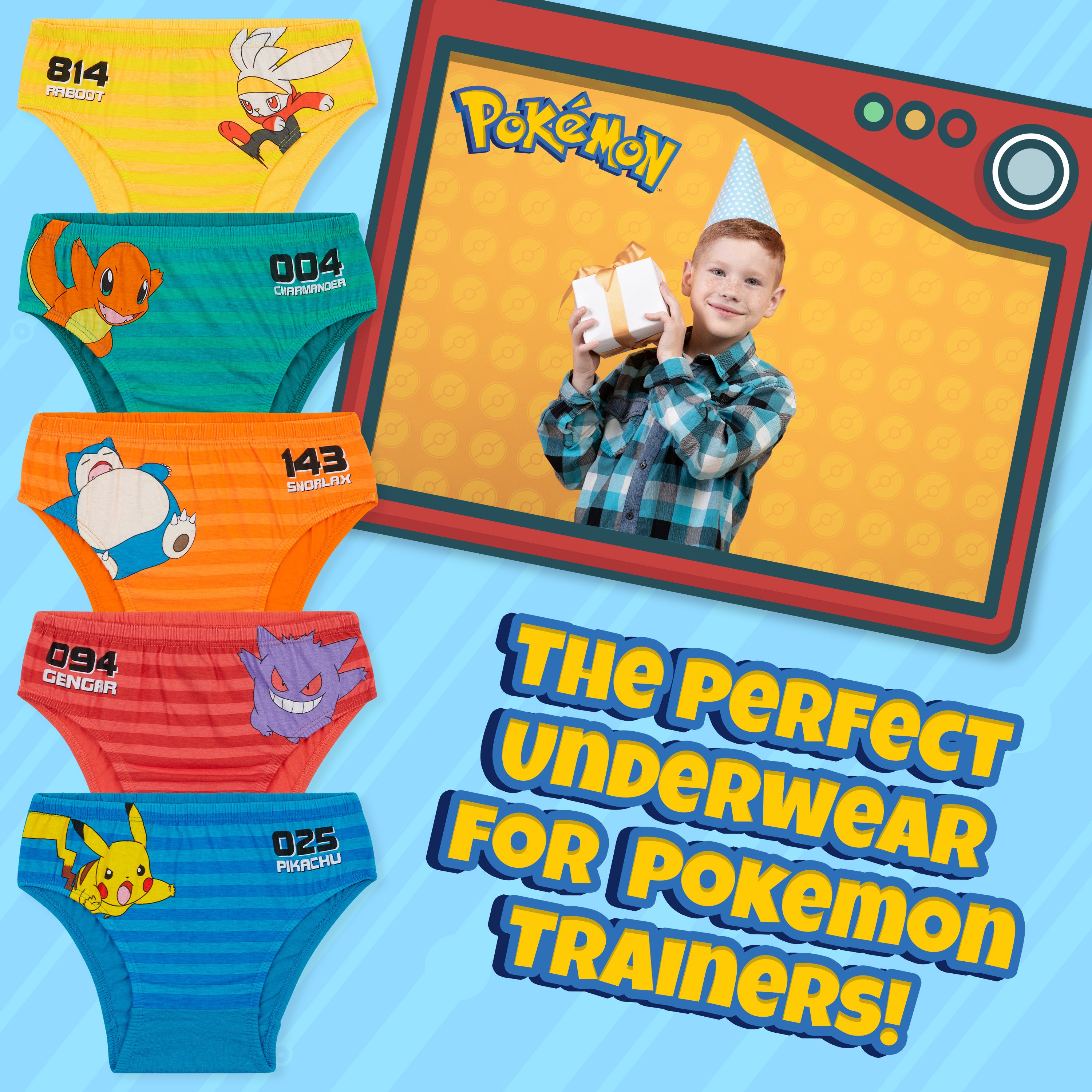 get-trend-boys-pok-mon-slip-gar-on-coton-lot-de-5-pikachu image 2