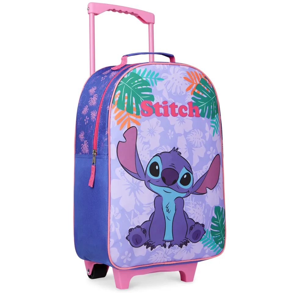 stitch-valise-enfant-pliable-trolley-bleu-47x30cm image 1