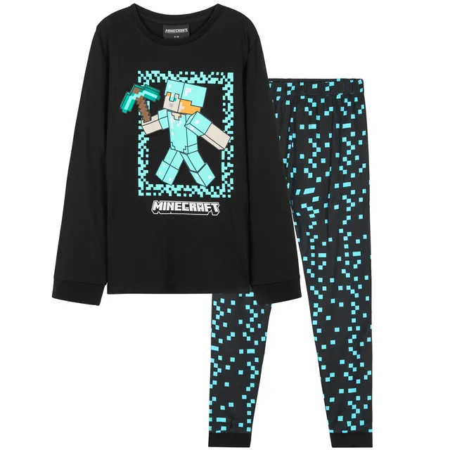 minecraft-pyjama-long-gar-on-coton-9-10-ans-creeper image 1