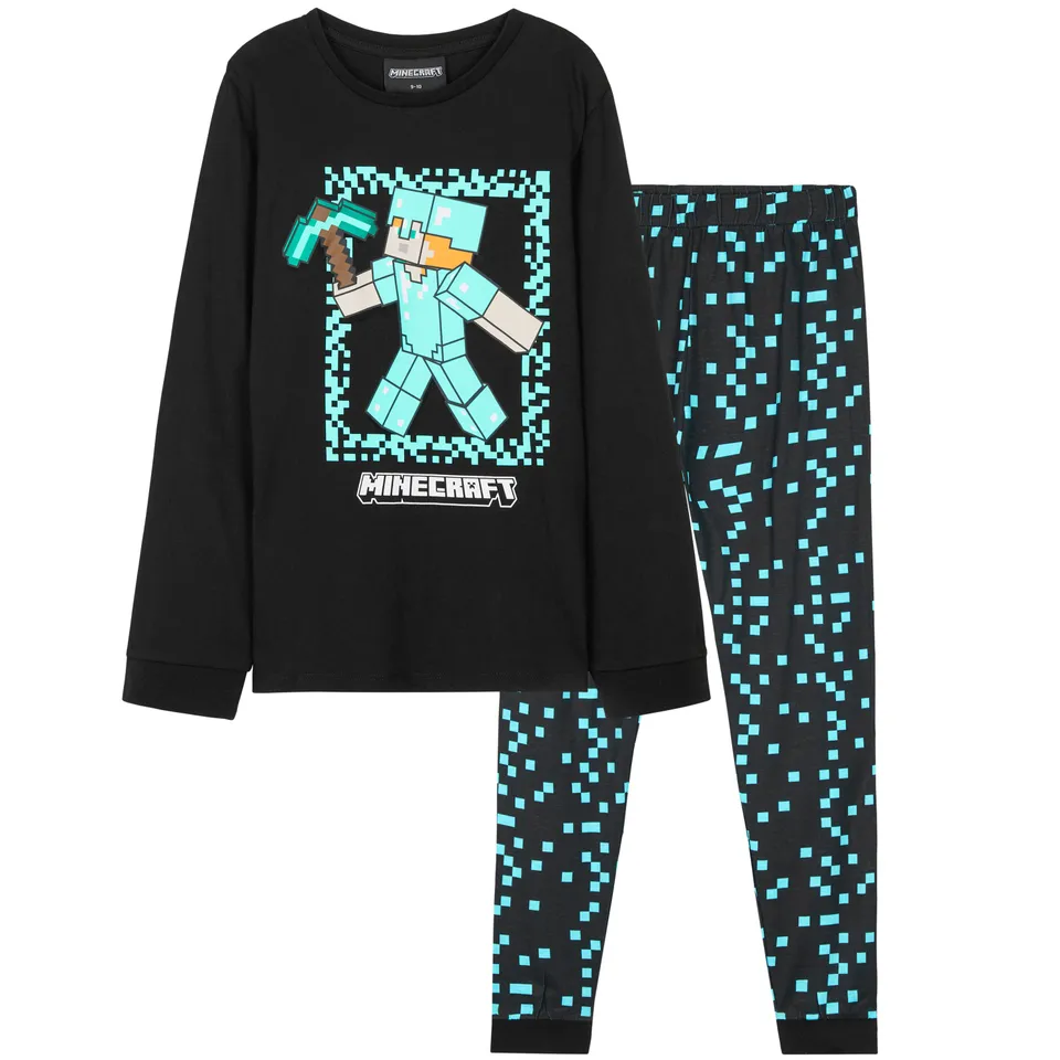 minecraft-pyjama-long-gar-on-coton-9-10-ans-creeper image 1