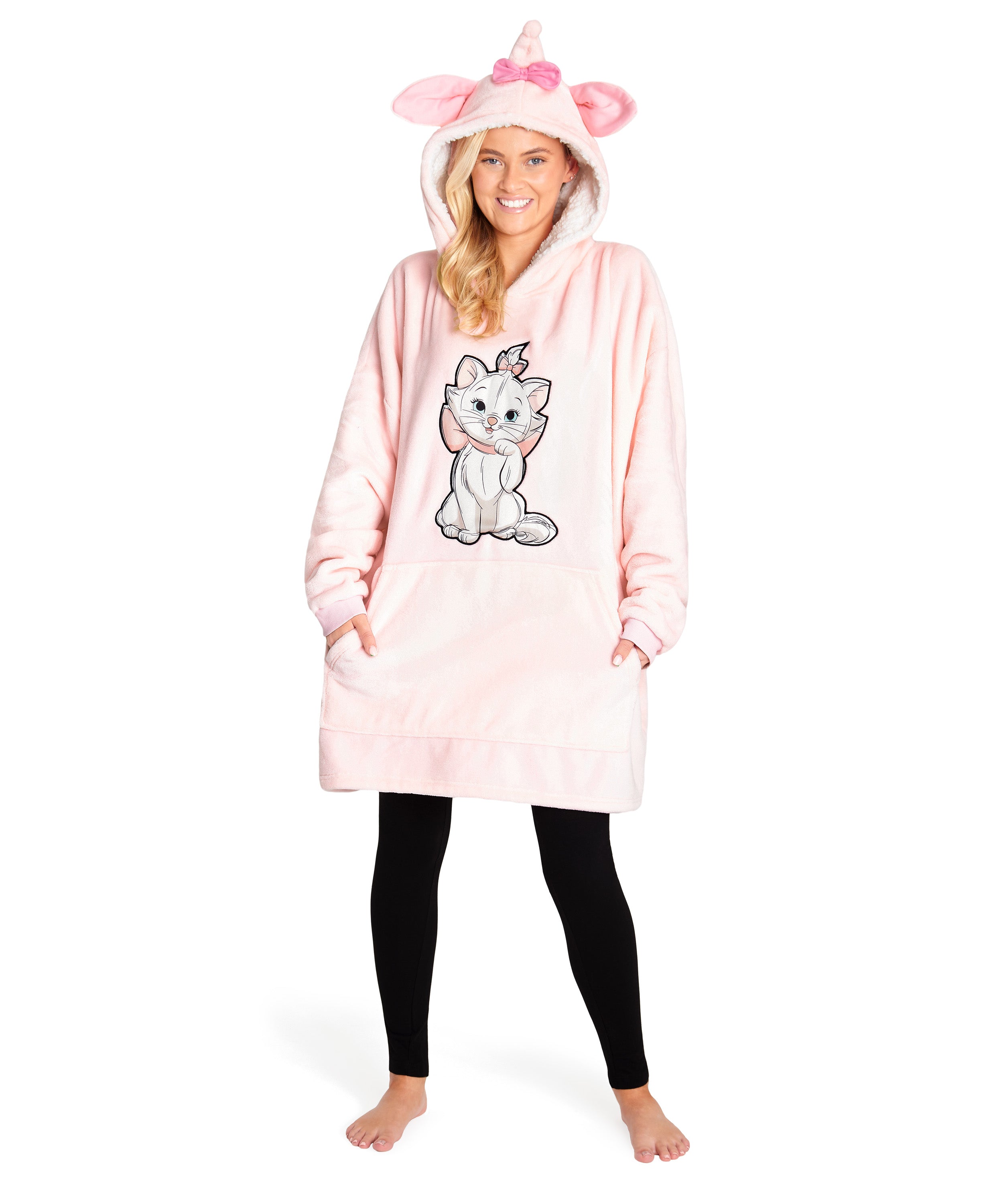 disney-sweat-plaid-hoodie-femme-oversize-polaire-sherpa image 1
