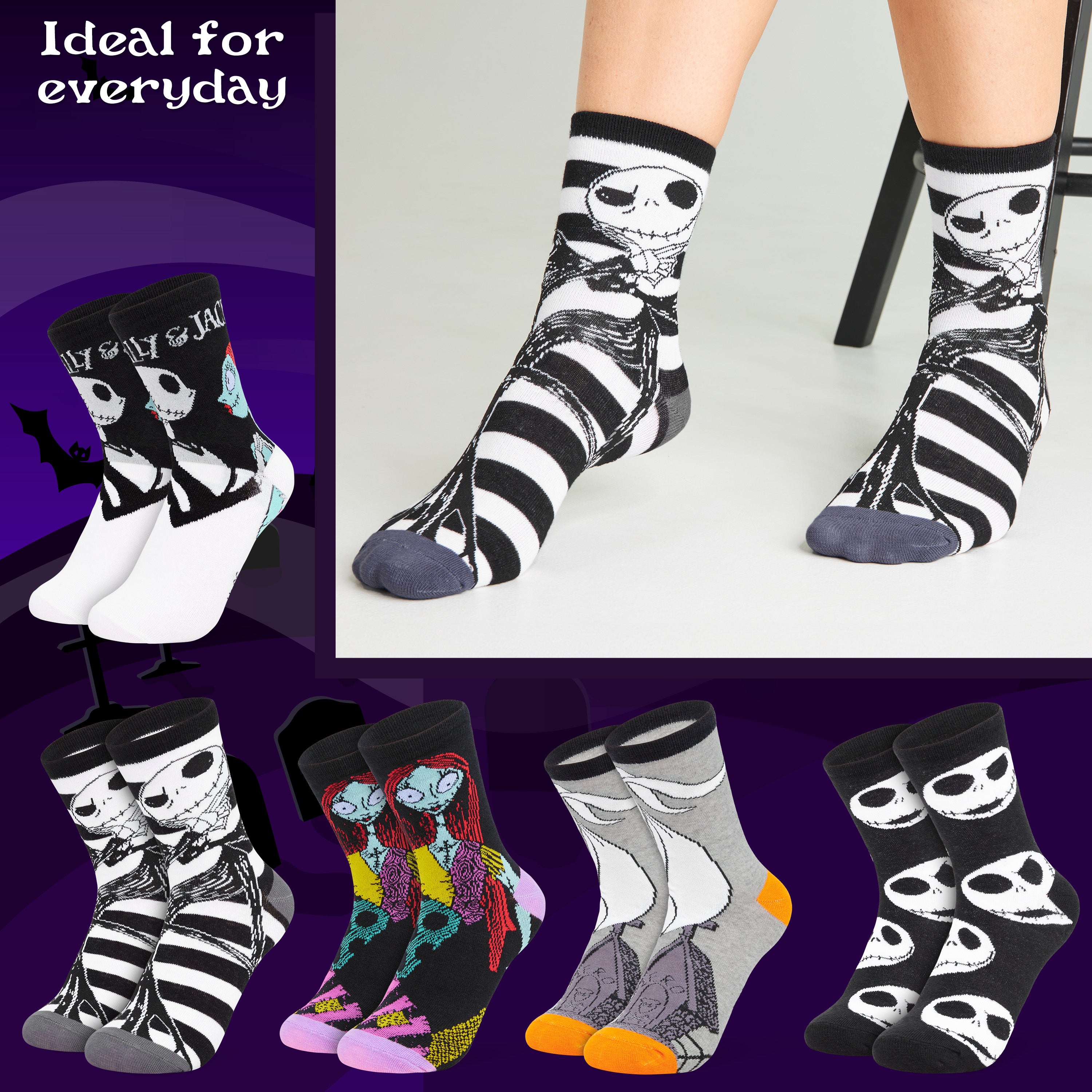 disney-chaussettes-fantaisie-femme-lot-5-coton-taille-unique image 5