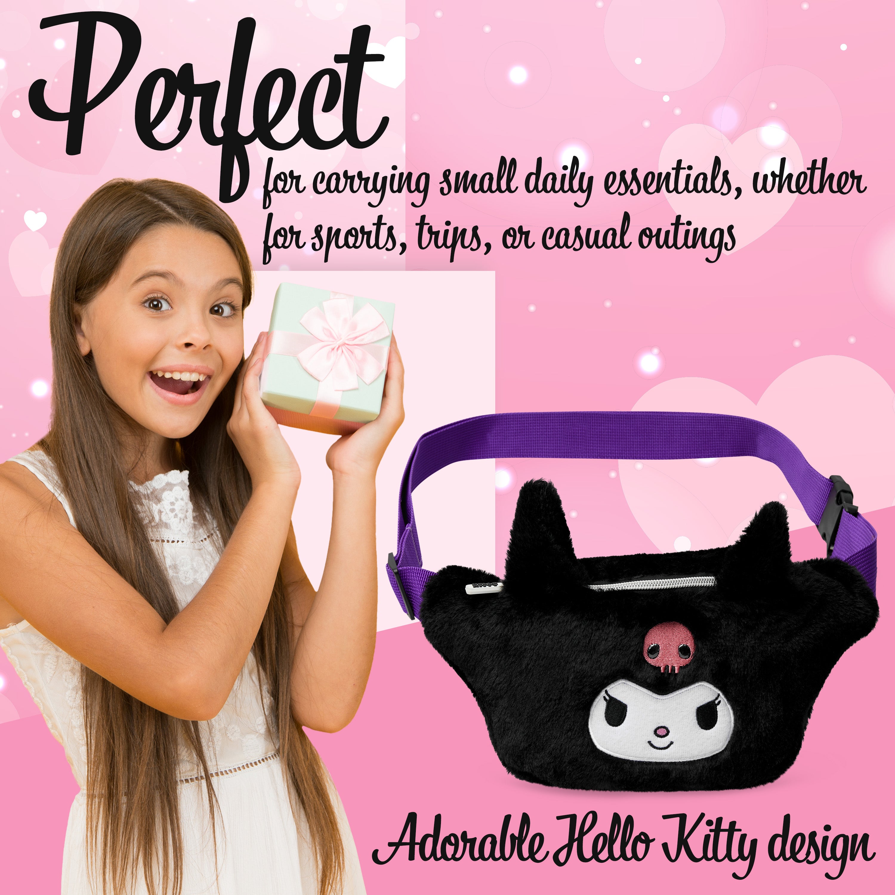 hello-kitty-sac-banane-fille-peluche-noire-r-glable image 3