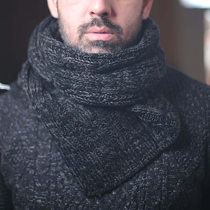 citycomfort-men-charpe-tricot-e-hiver-douce-unie image 1