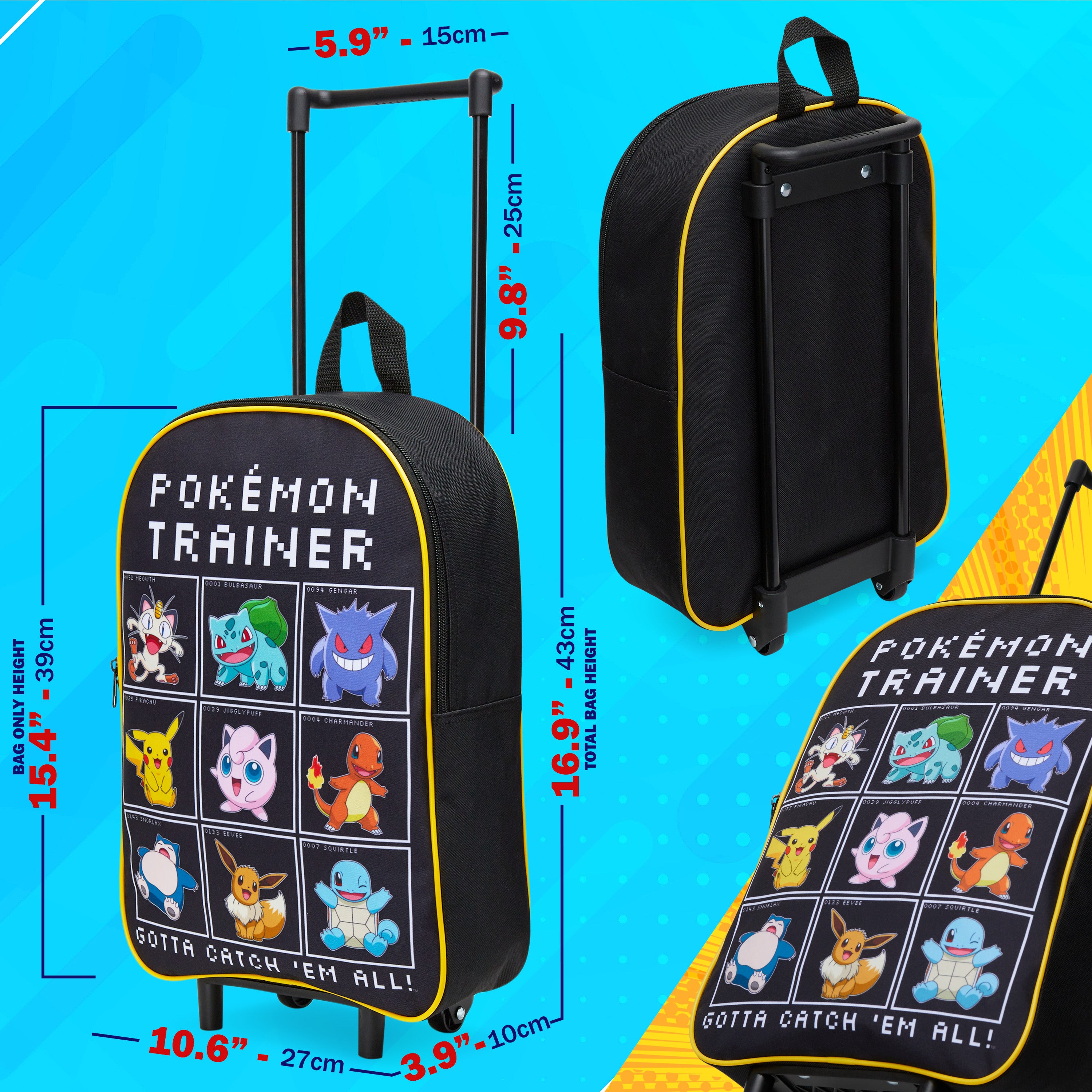 pokemon-valise-trolley-pliable-enfant-noir-39cm-10-5l image 6