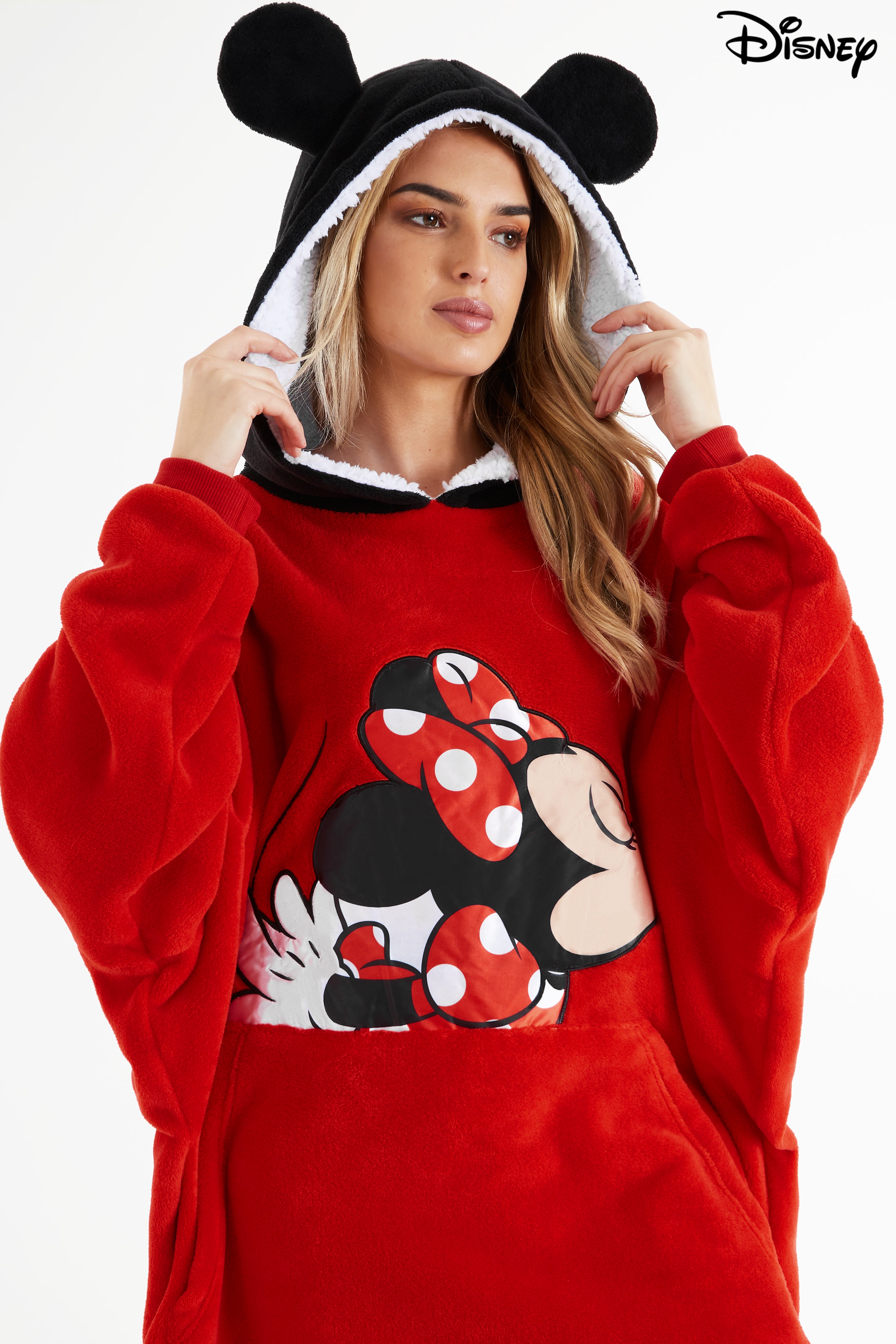 disney-minnie-mickey-sweat-plaid-capuche-polaire-femme-oversize image 5